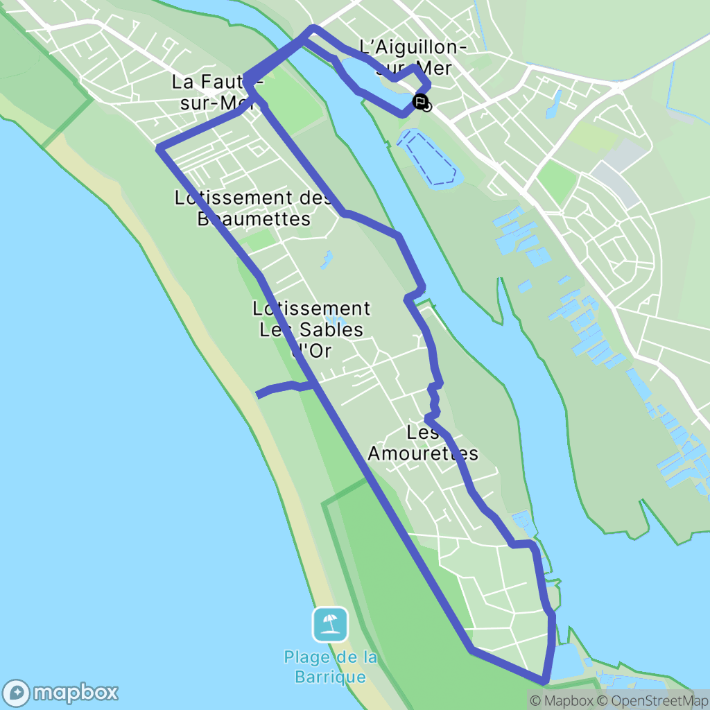 La Faute-sur-Mer : carte du parcours de randonnée - France
