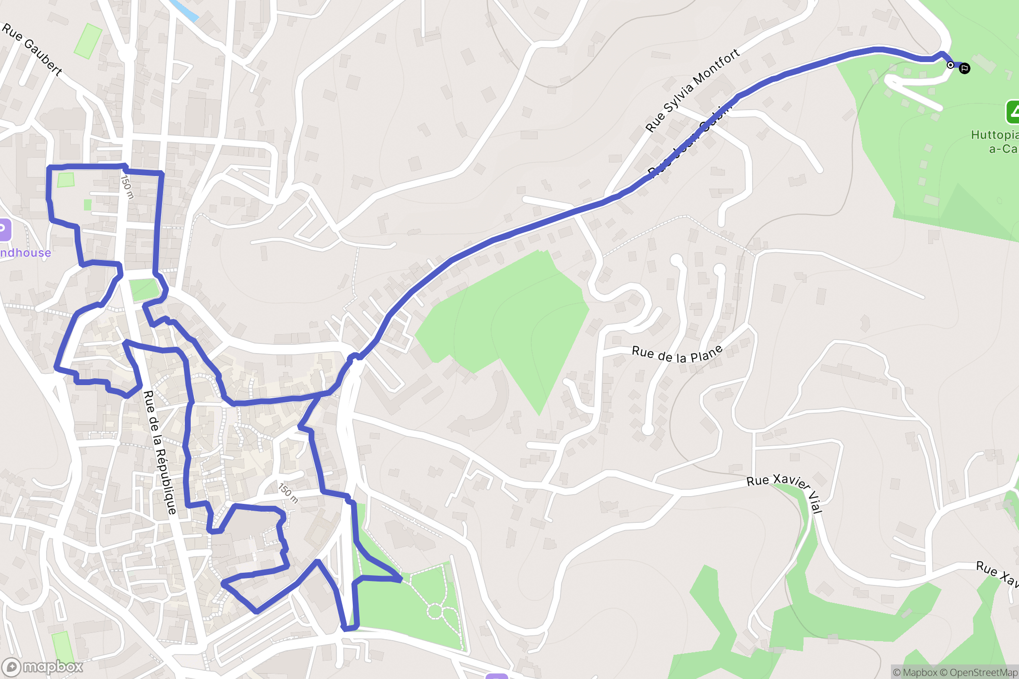 Sarlat-la-Canéda : carte du parcours de randonnée - France