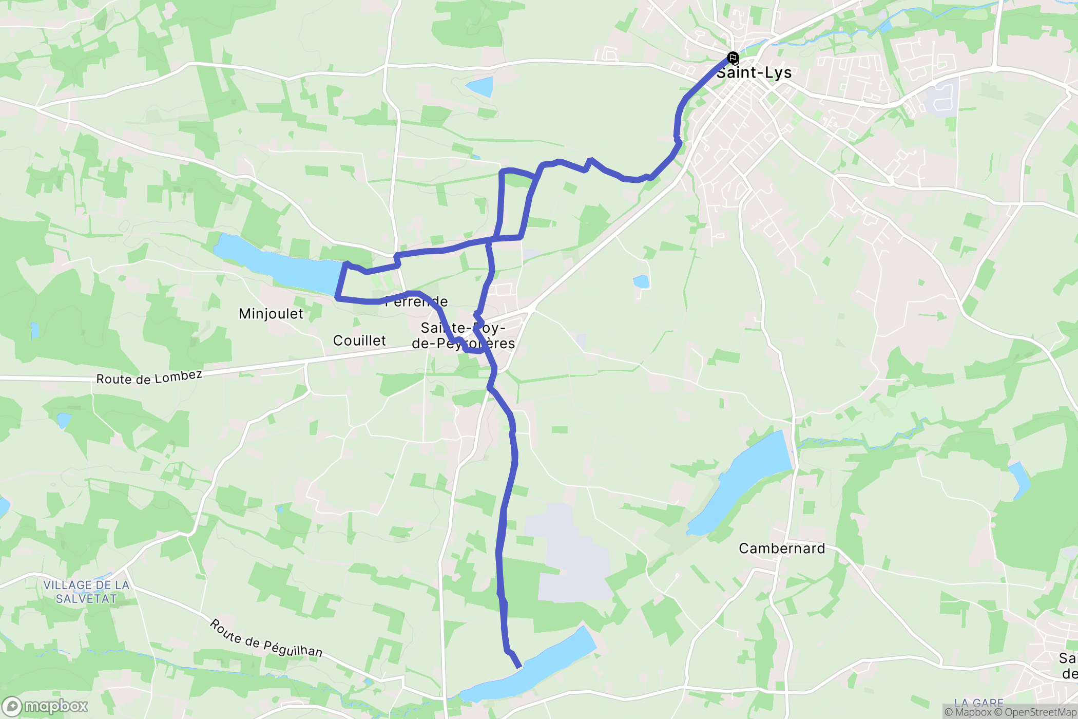 Saint-Lys : carte du parcours de randonnée - France