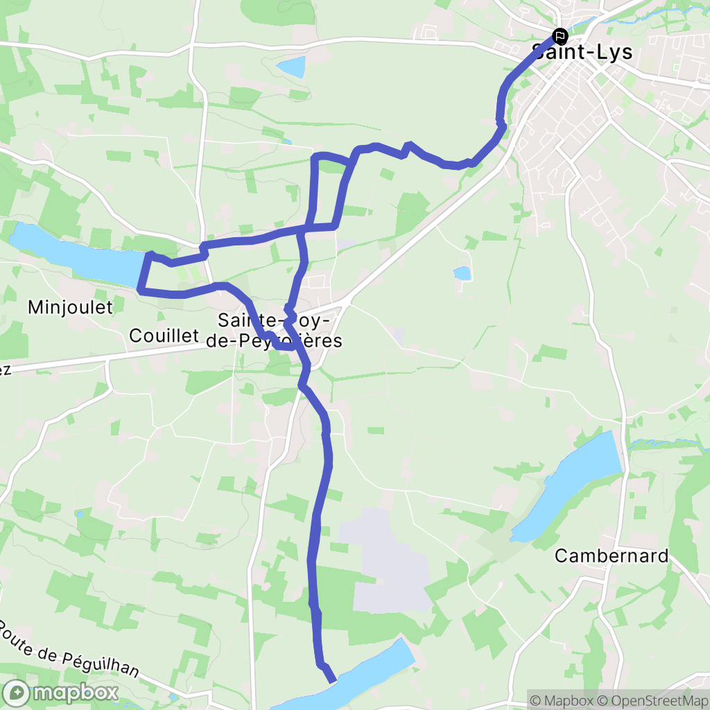 Saint-Lys : carte du parcours de randonnée - France