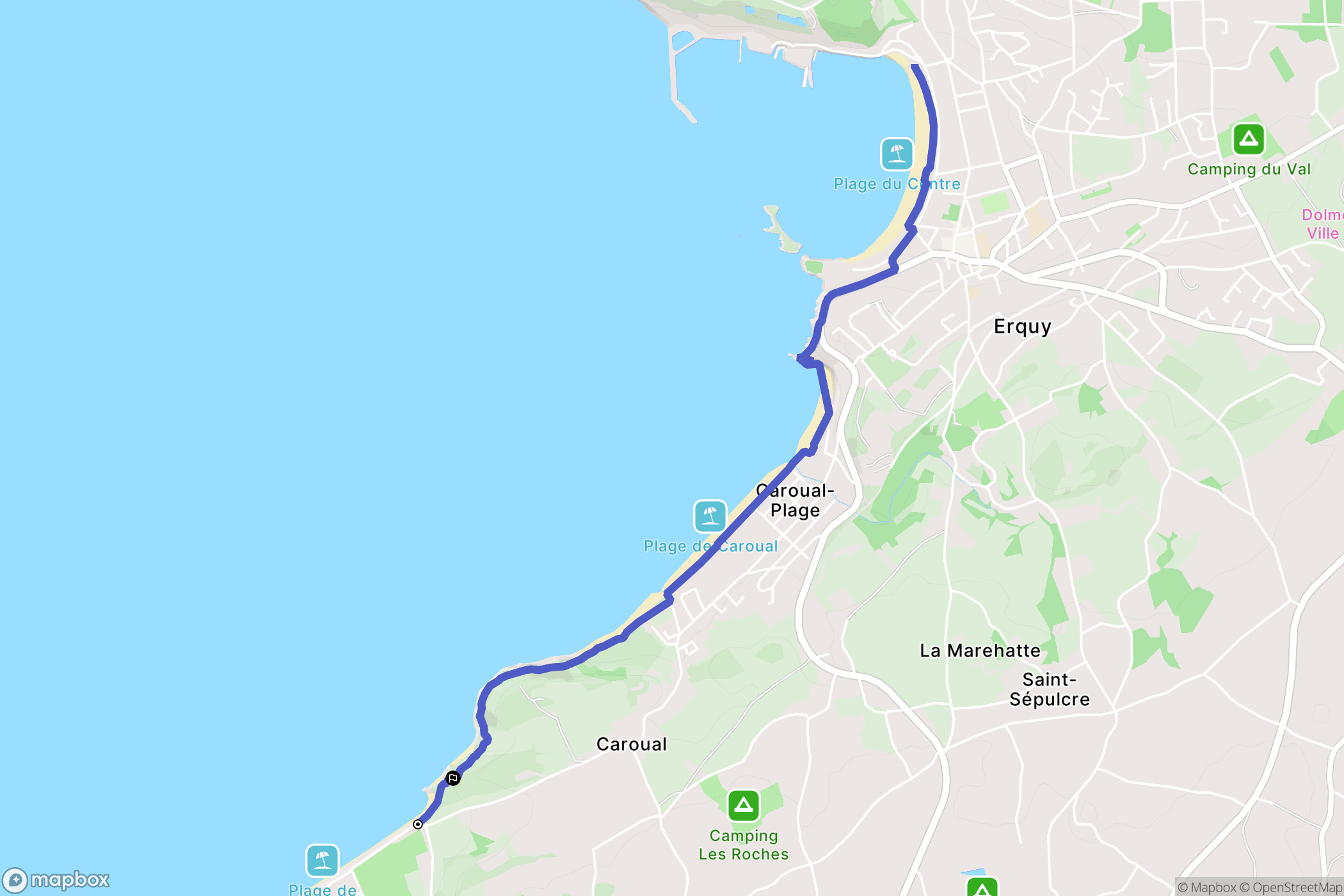 Erquy : carte du parcours de randonnée - France
