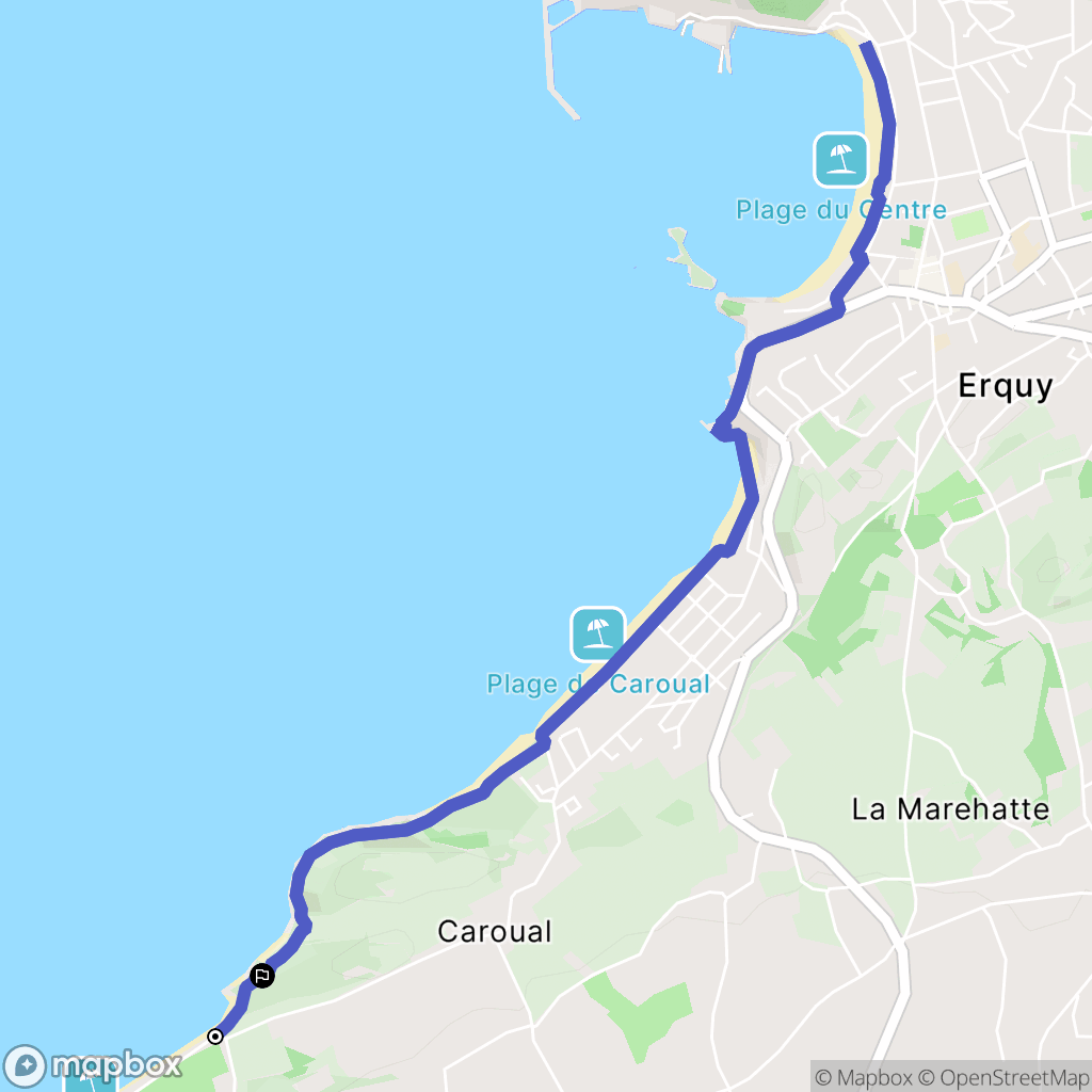Erquy : carte du parcours de randonnée - France