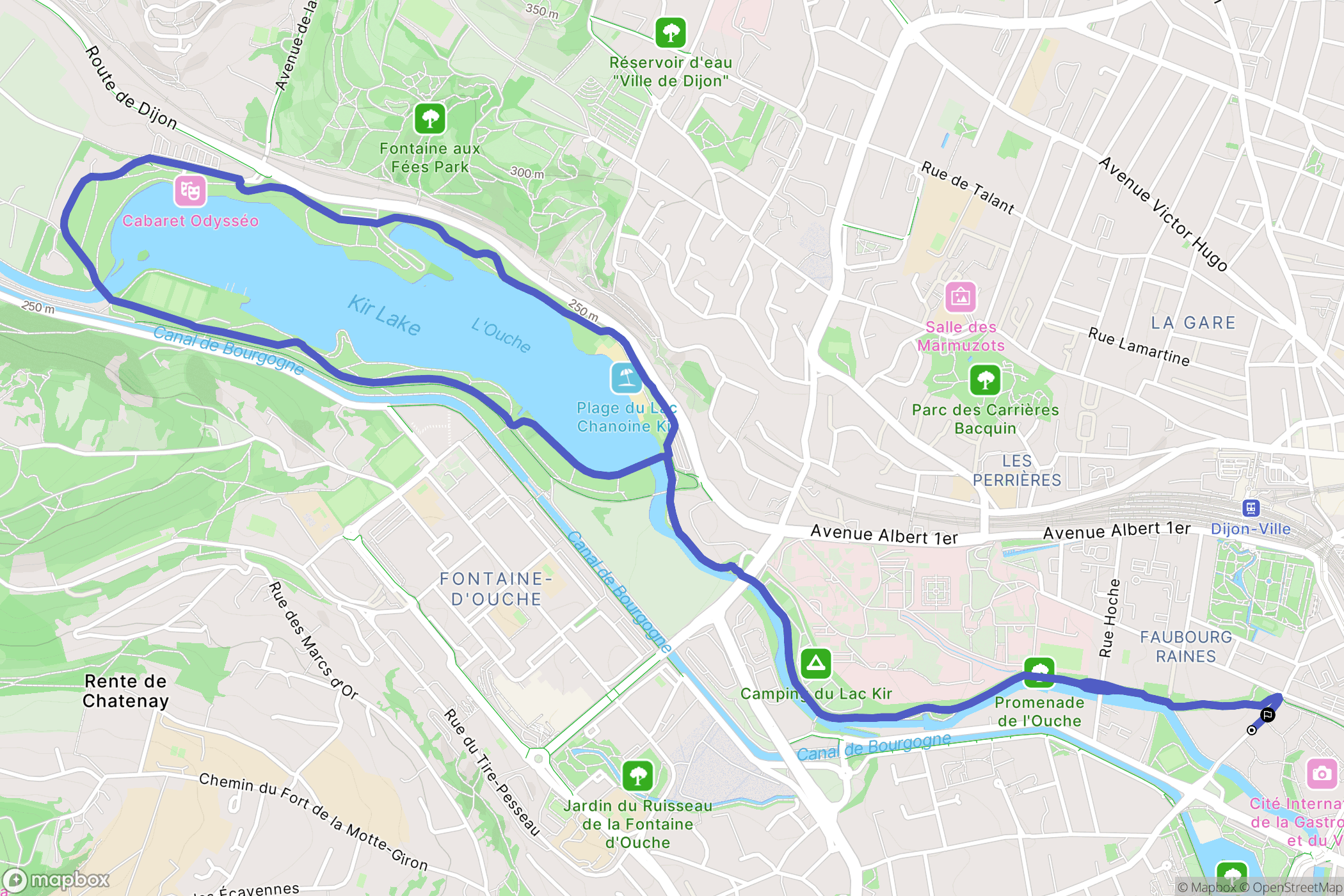 Dijon : carte du parcours de randonnée - France