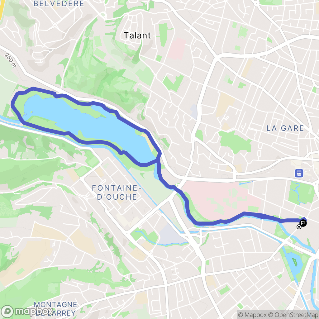 Dijon : carte du parcours de randonnée - France