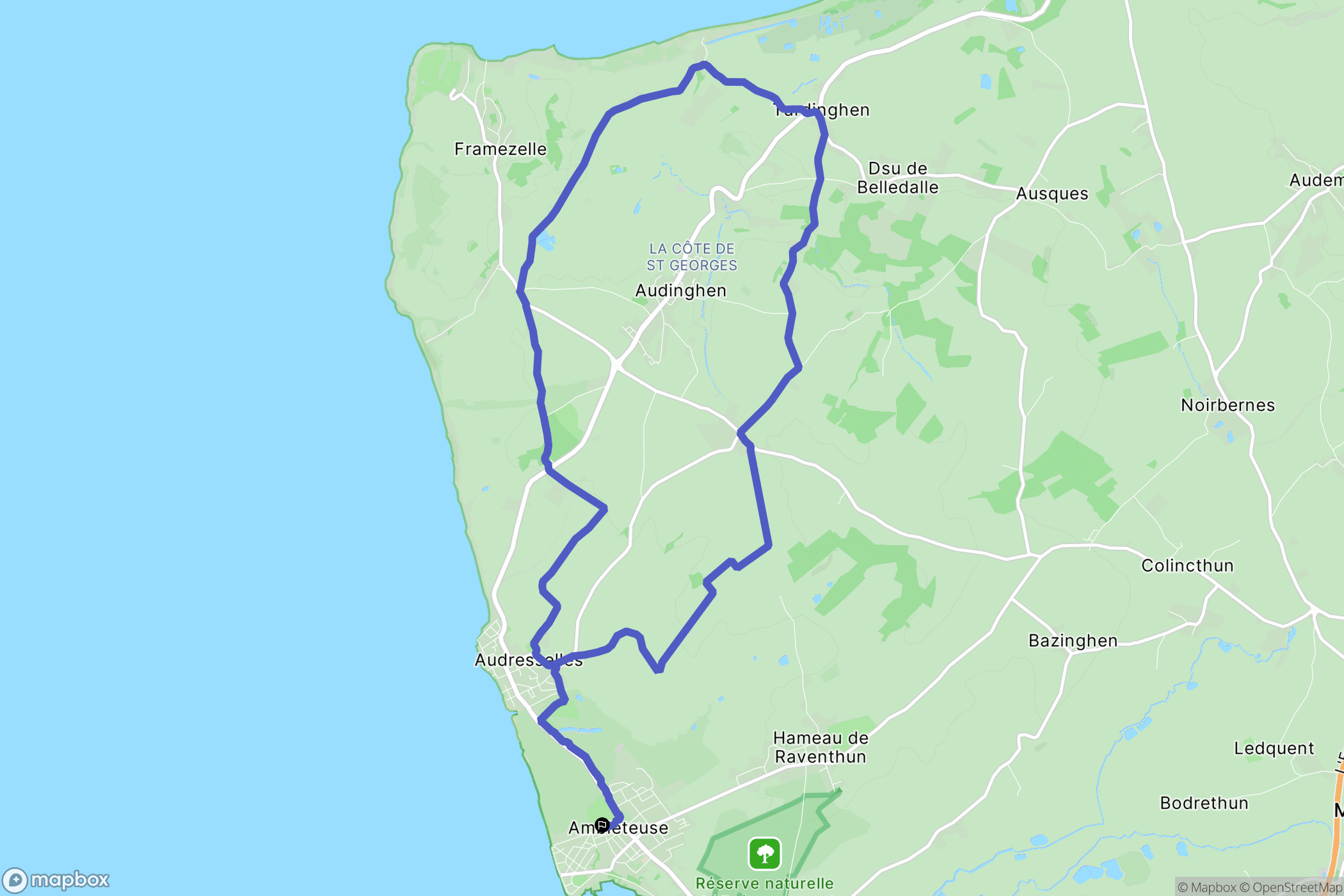 Ambleteuse : carte du parcours de randonnée - France