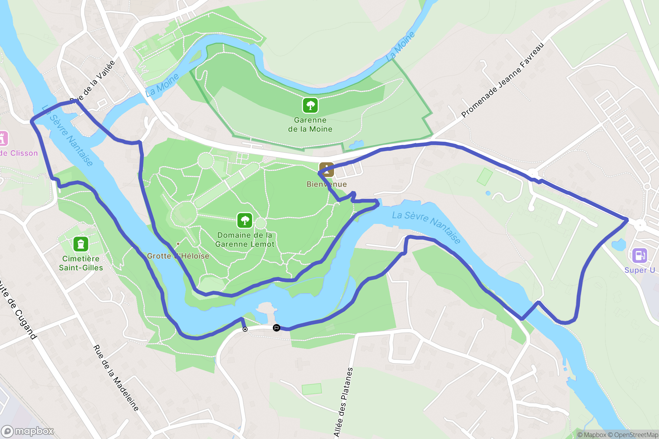 Cugand : carte du parcours de randonnée - France
