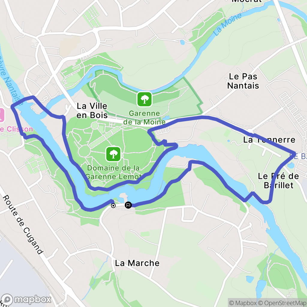 Cugand : carte du parcours de randonnée - France