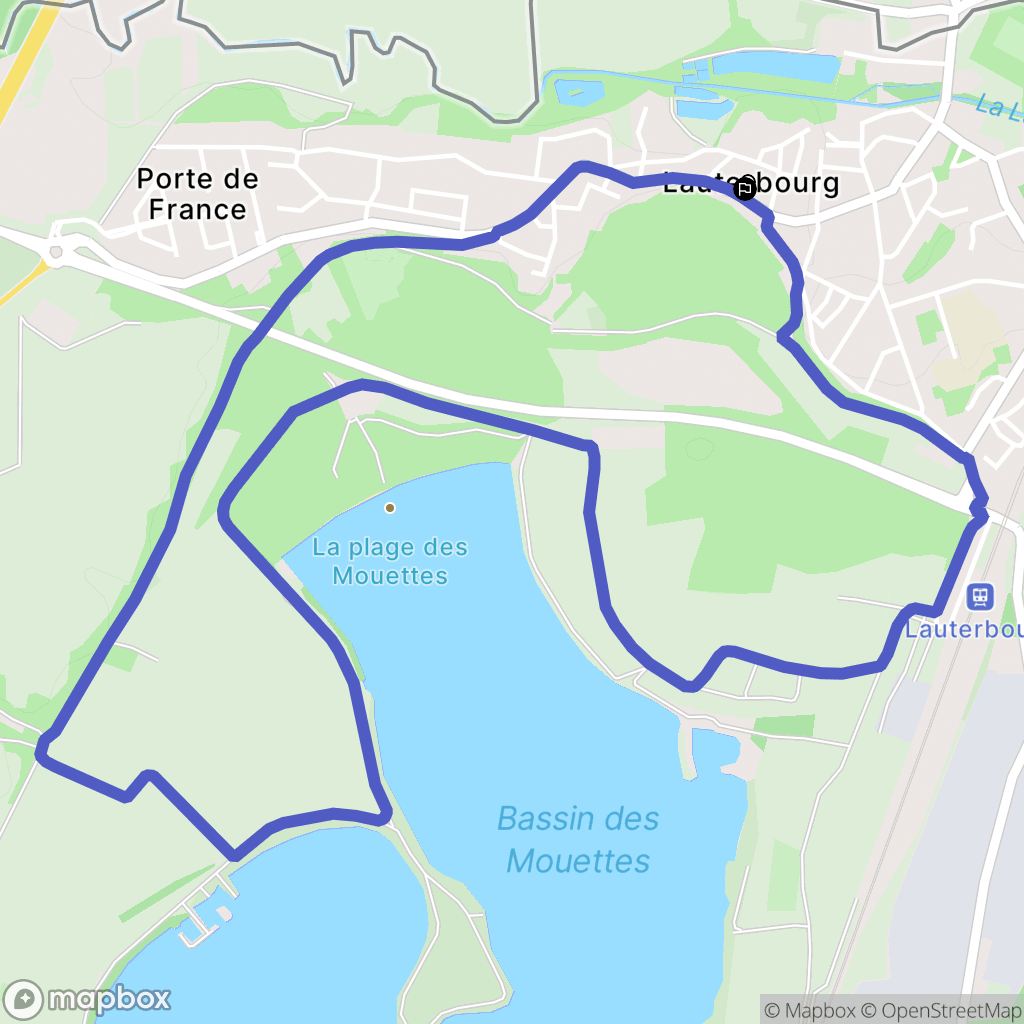 Lauterbourg : carte du parcours de randonnée - France