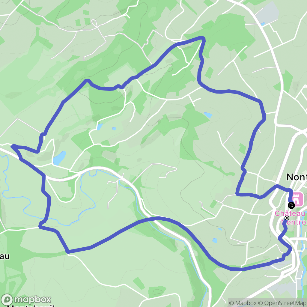 Nontron : carte du parcours de randonnée - France