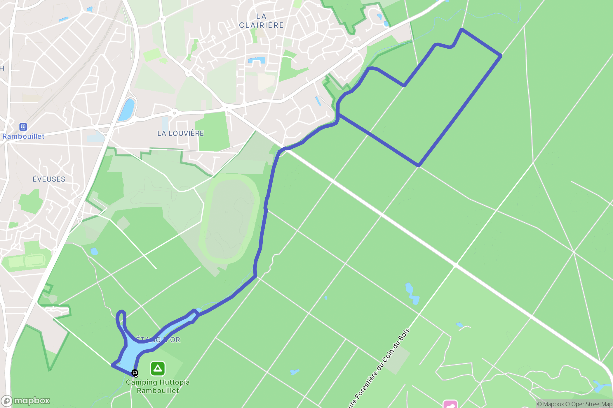 Rambouillet : carte du parcours de randonnée - France