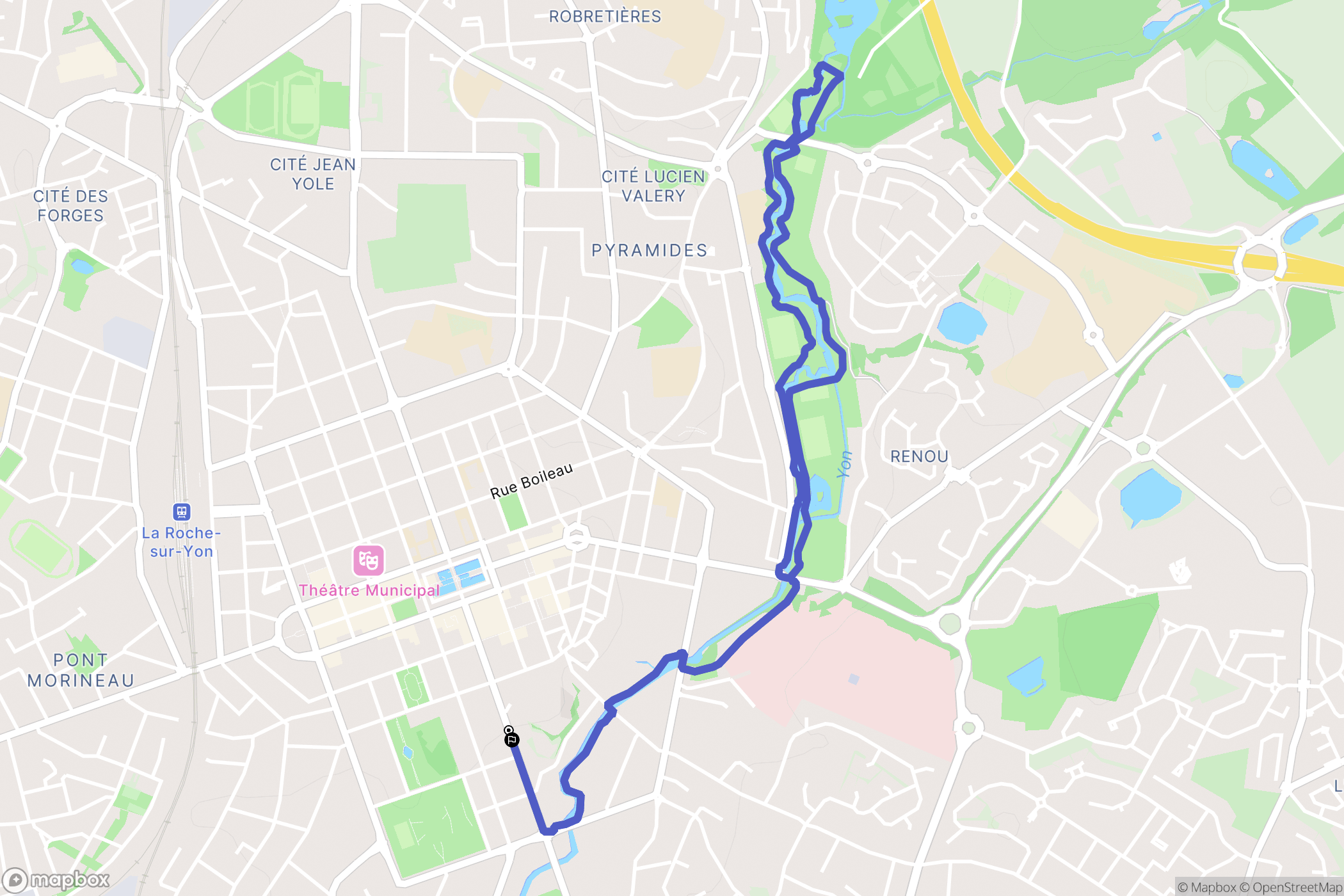 La Roche-sur-Yon : carte du parcours de randonnée - France