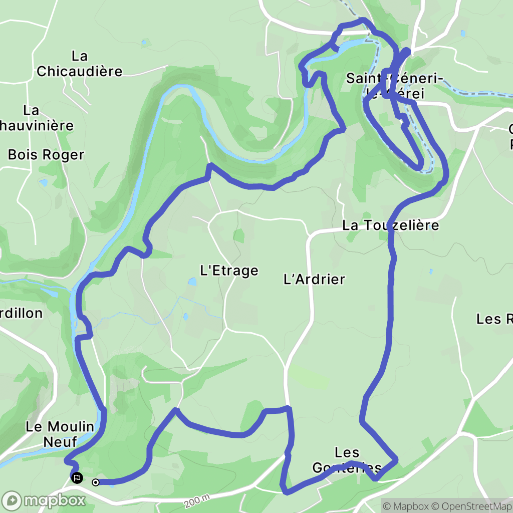 Saint-Léonard-des-Bois : carte du parcours de randonnée - France