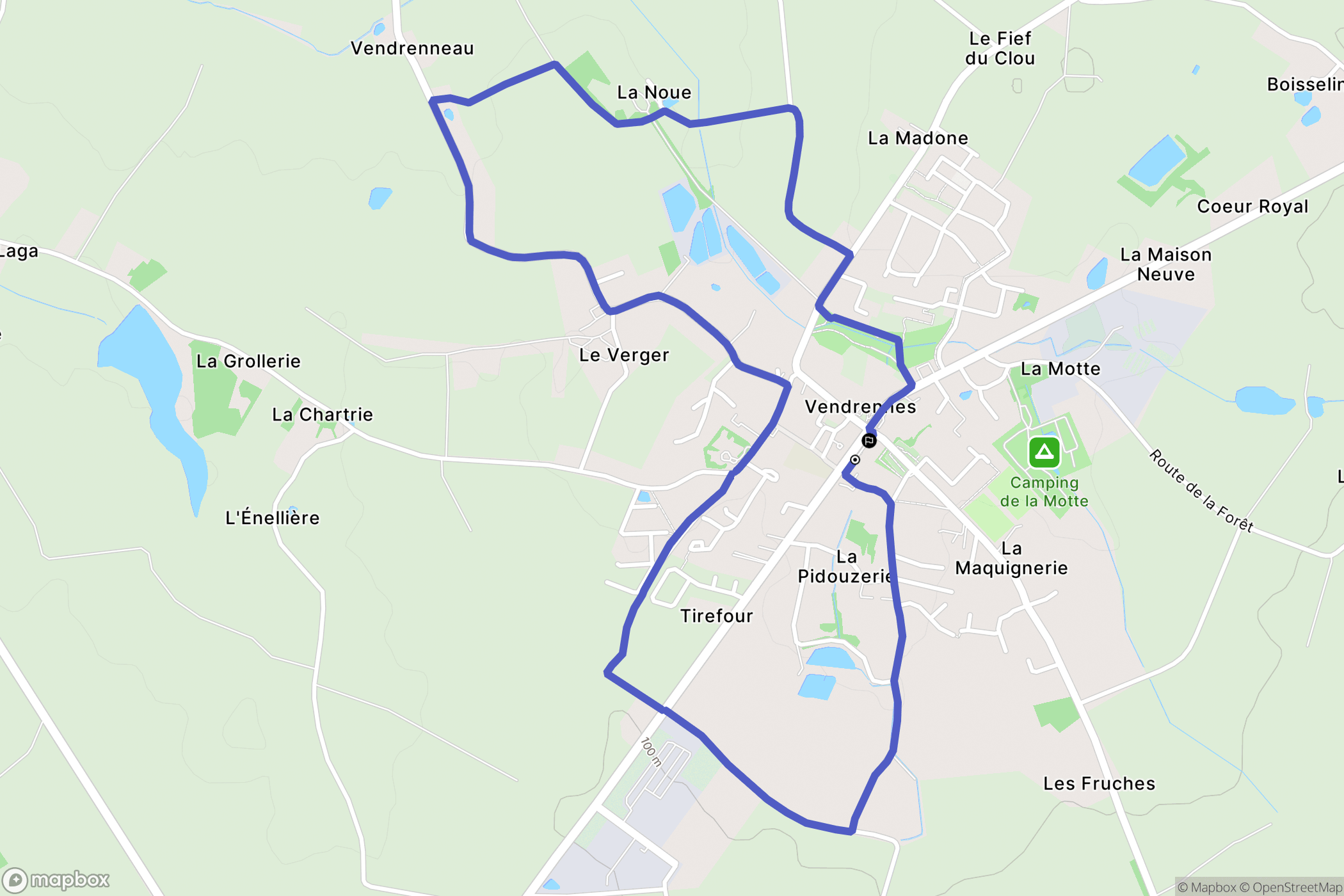 Vendrennes : carte du parcours de randonnée - France