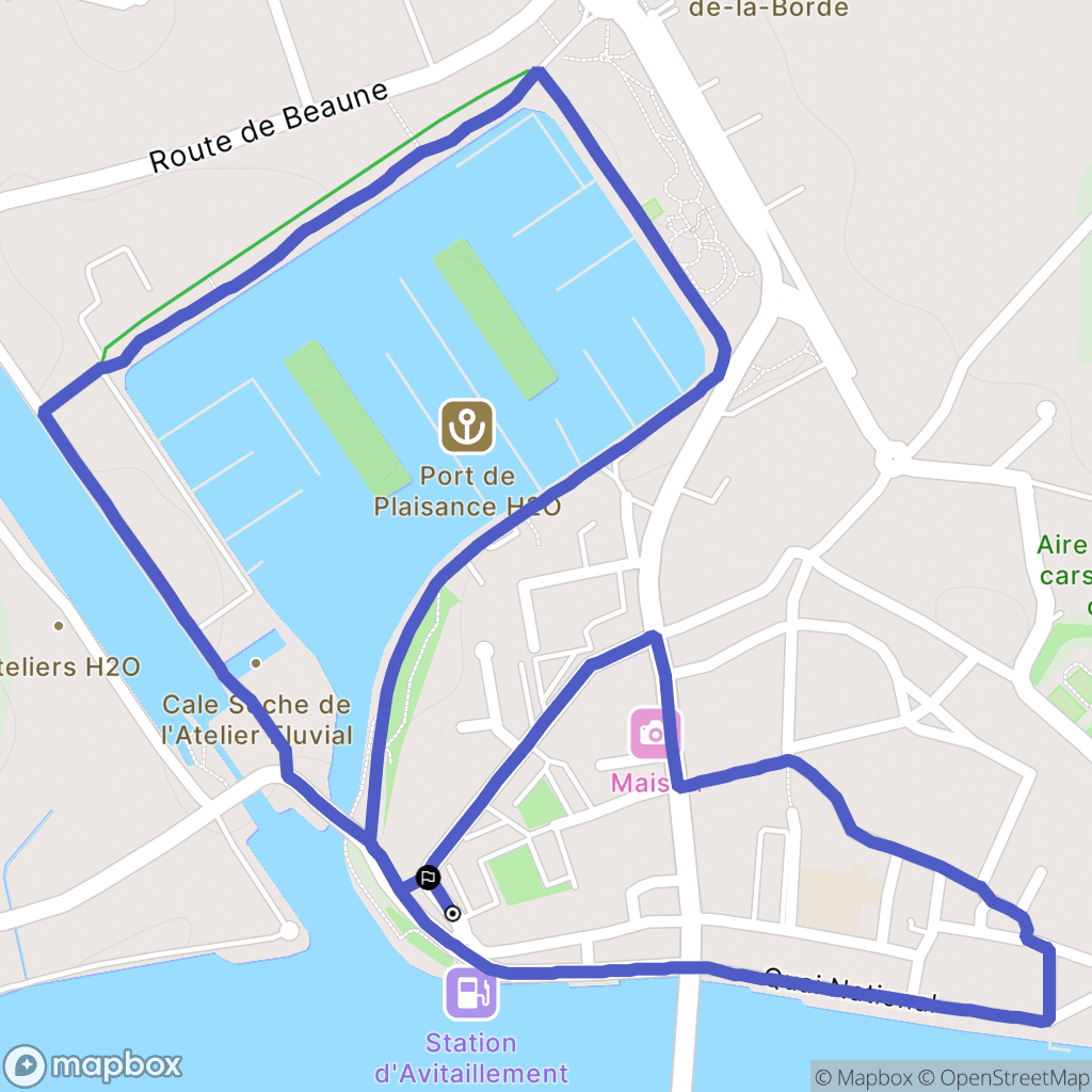Saint-Jean-de-Losne : carte du parcours de randonnée - France