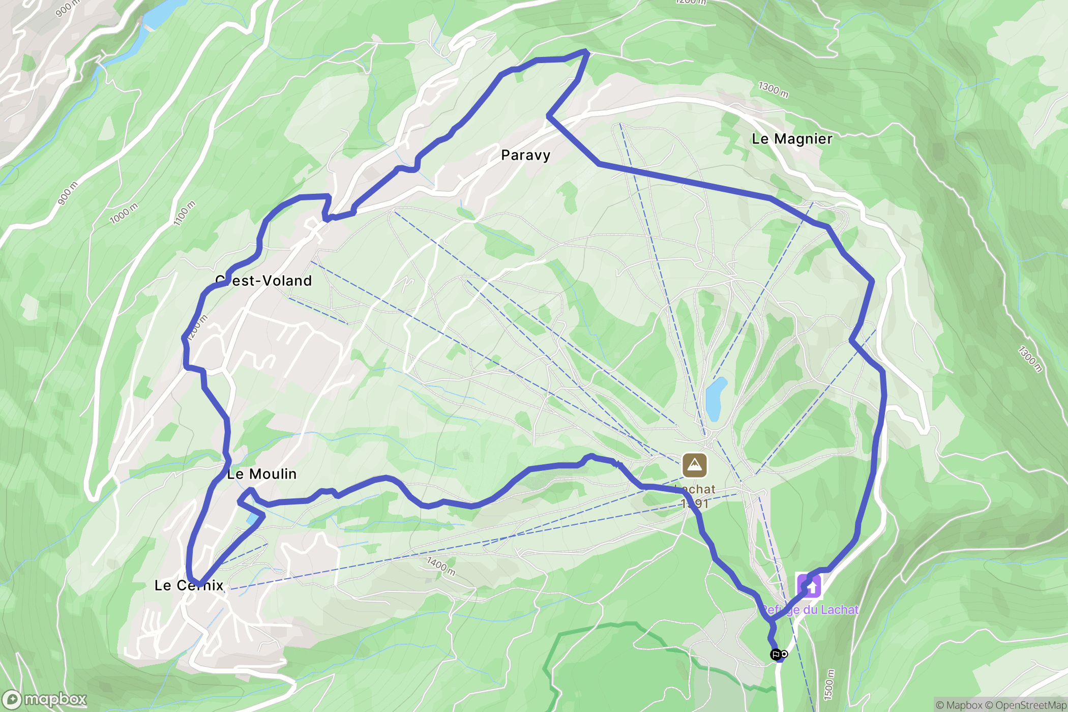 Crest-Voland : carte du parcours de randonnée - France