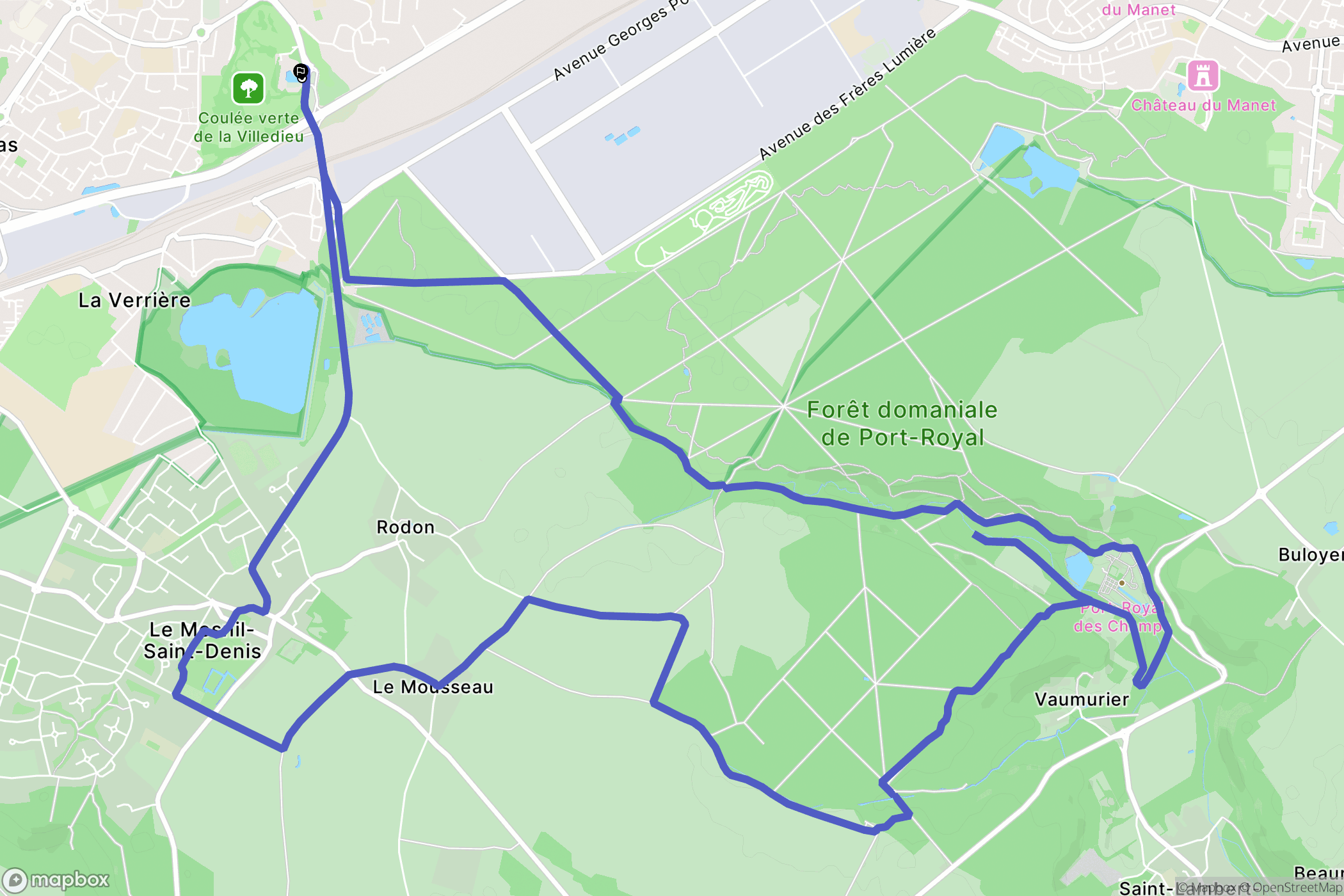 Élancourt : carte du parcours de randonnée - France