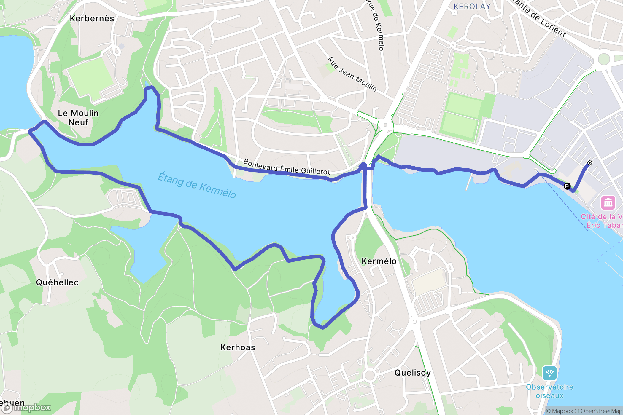 Lorient : carte du parcours de randonnée - France