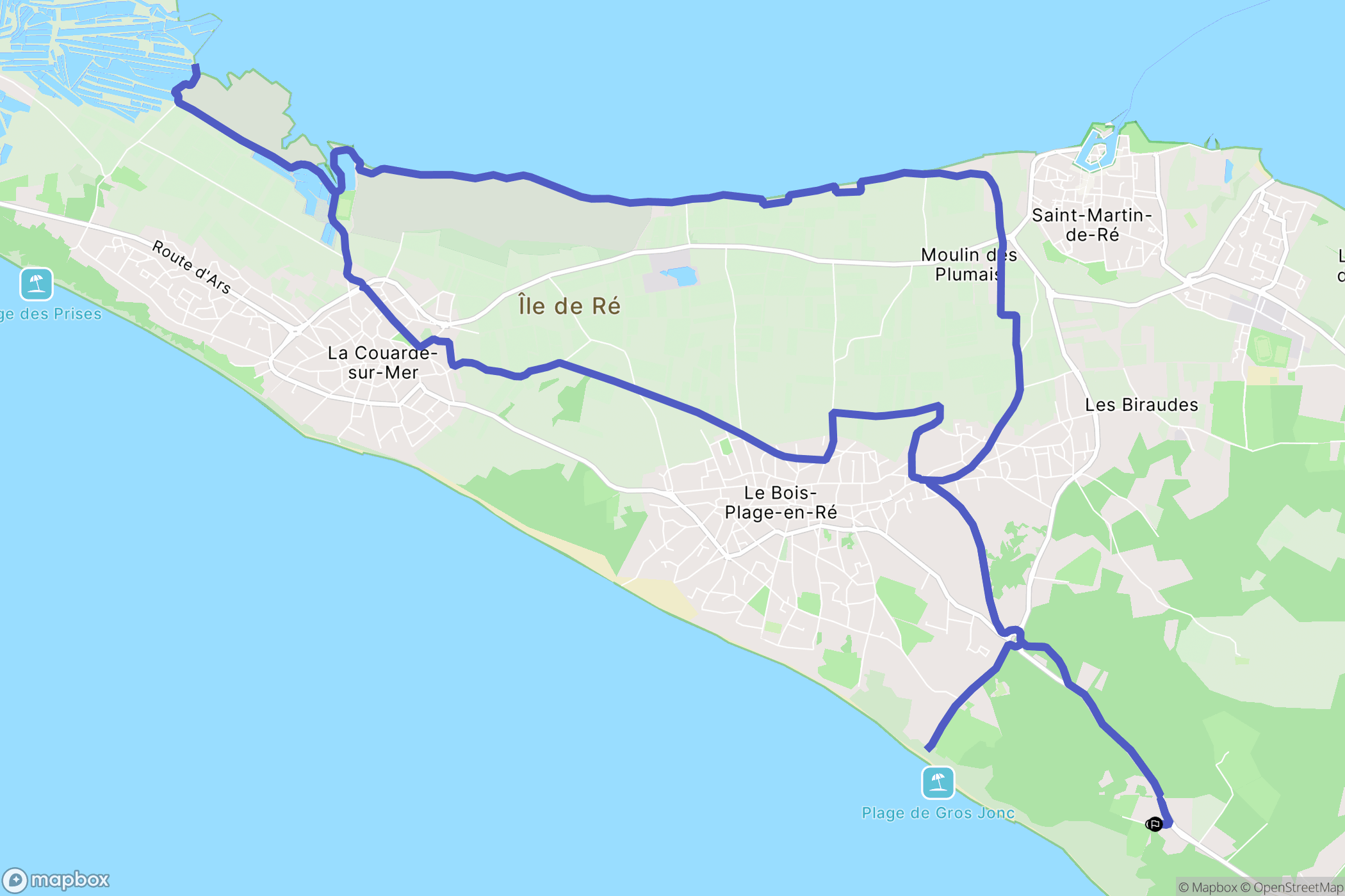 Le Bois-Plage-en-Ré : carte du parcours de randonnée - France