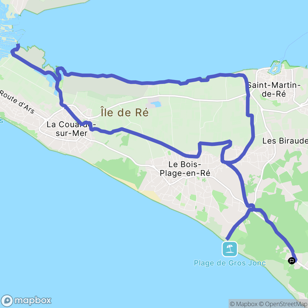 Le Bois-Plage-en-Ré : carte du parcours de randonnée - France