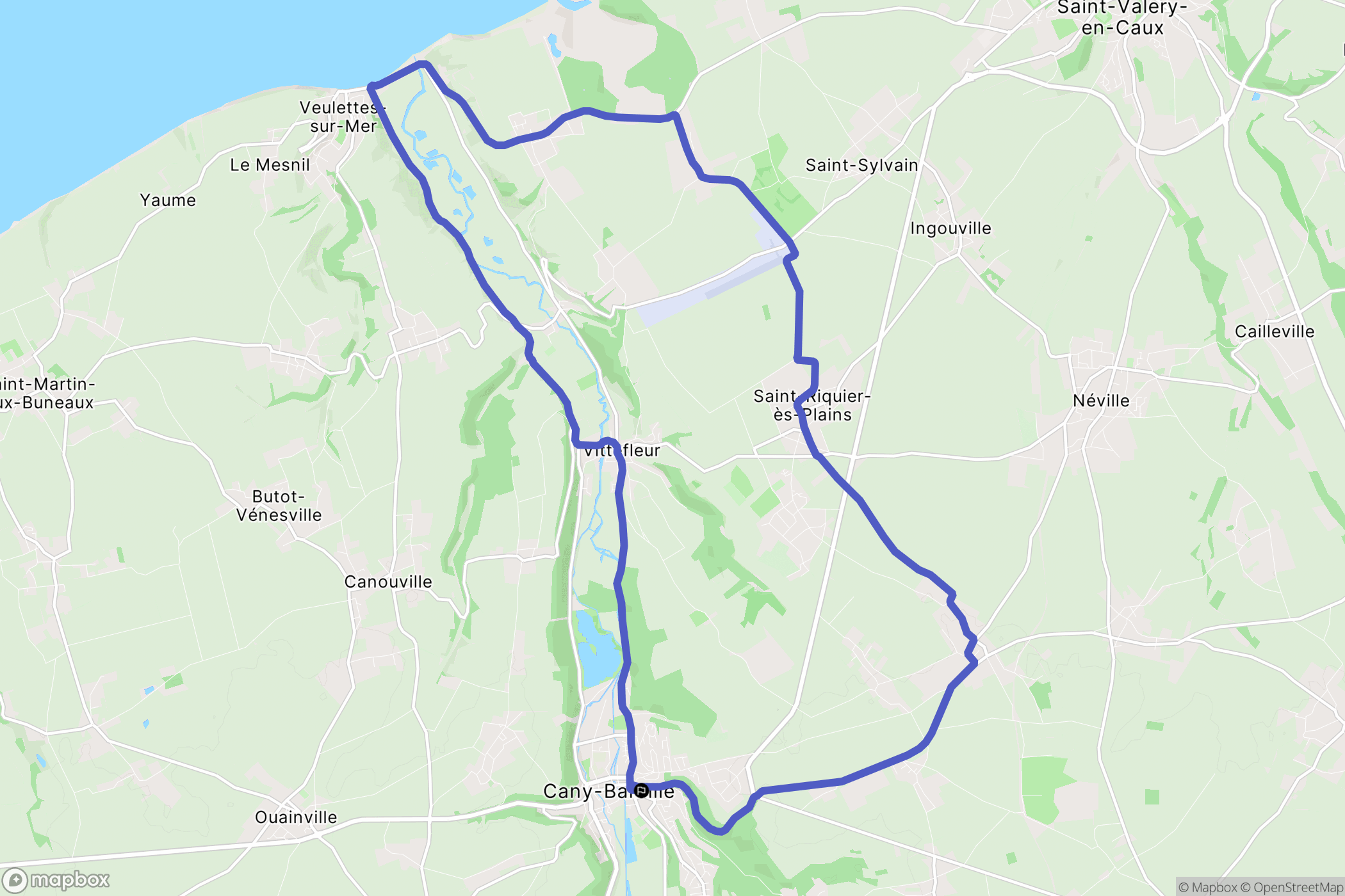 Cany-Barville : carte du parcours de randonnée - France