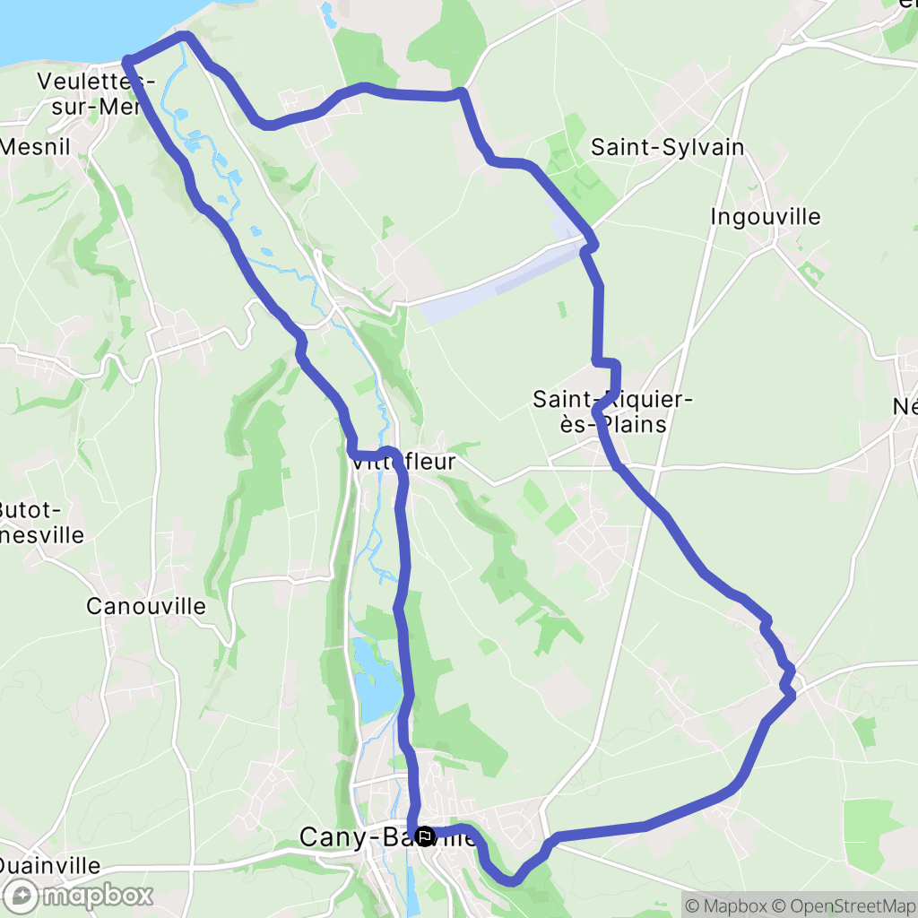 Cany-Barville : carte du parcours de randonnée - France