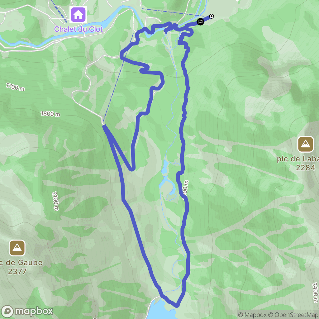 Cauterets : carte du parcours de randonnée - France