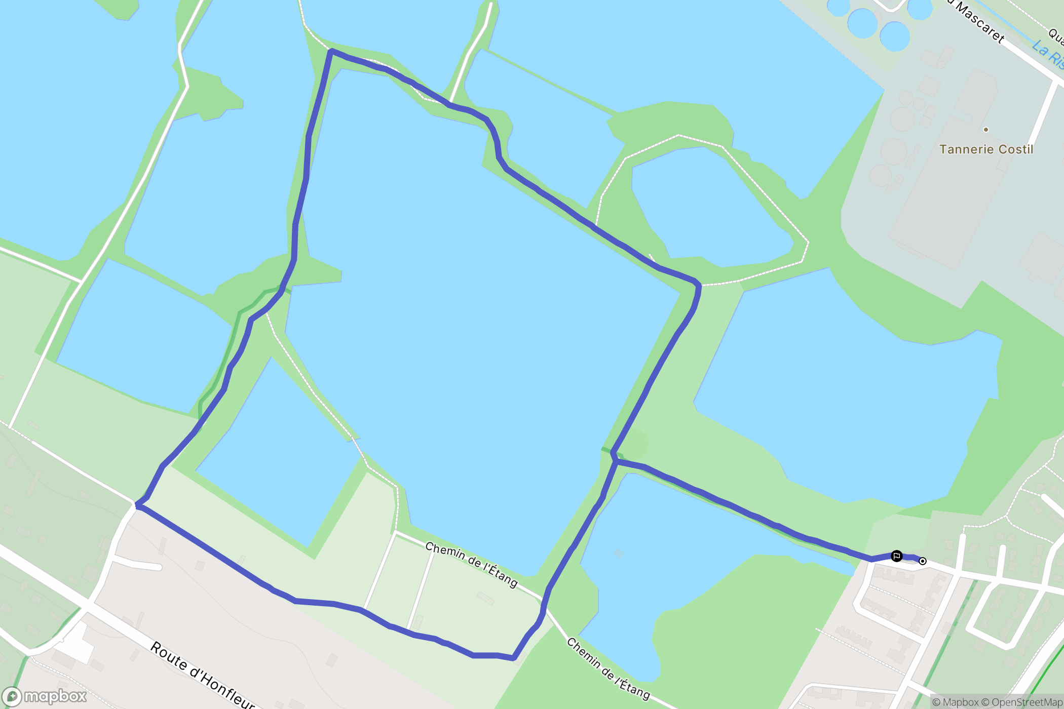Pont-Audemer : carte du parcours de randonnée - France
