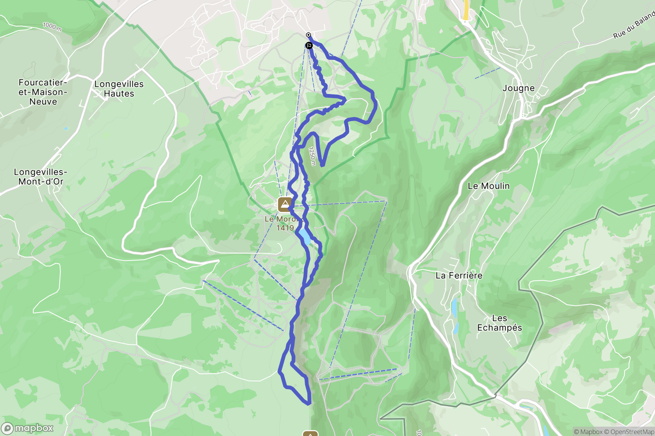 Métabief : carte du parcours de randonnée - France