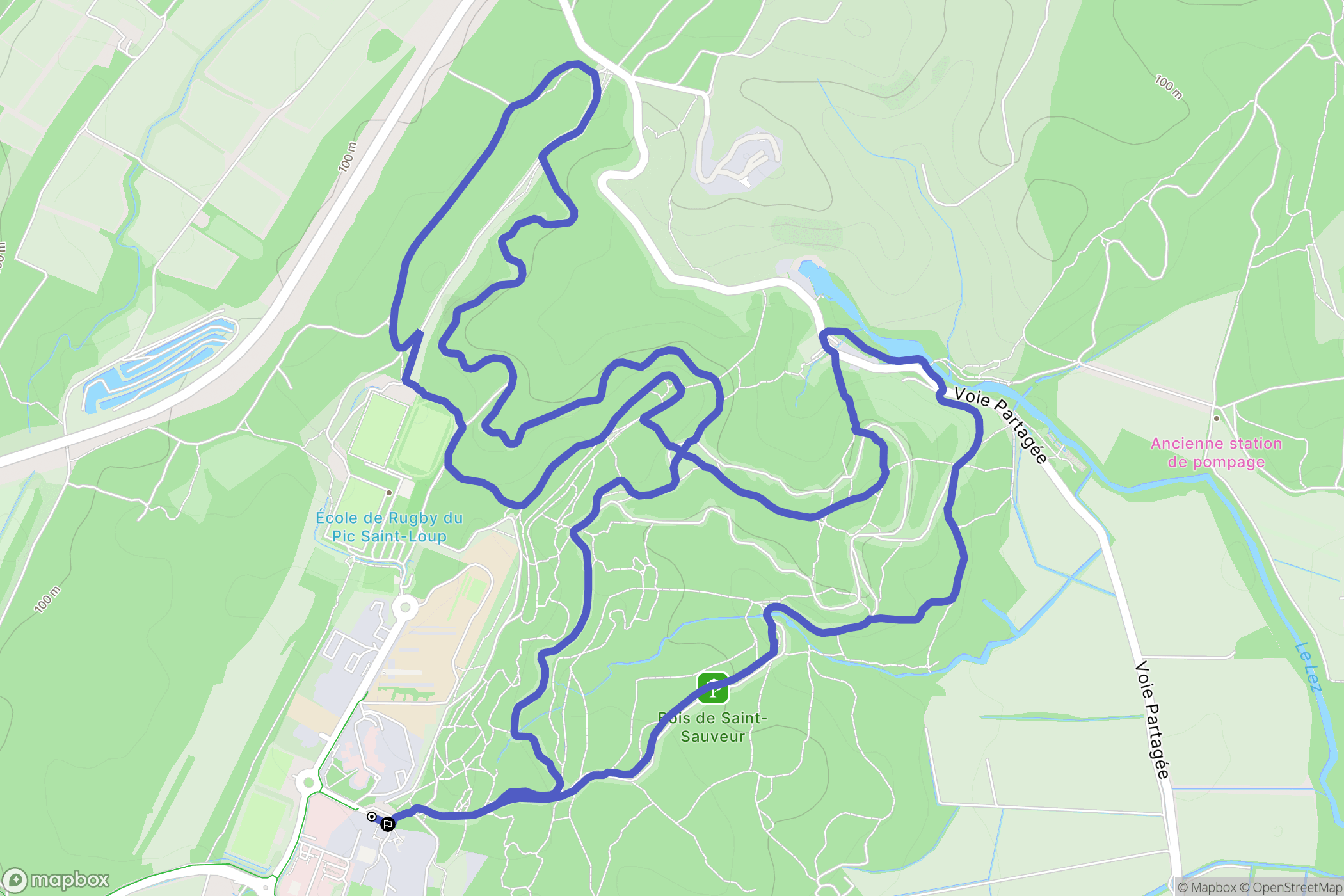 Saint-Clément-de-Rivière : carte du parcours de randonnée - France