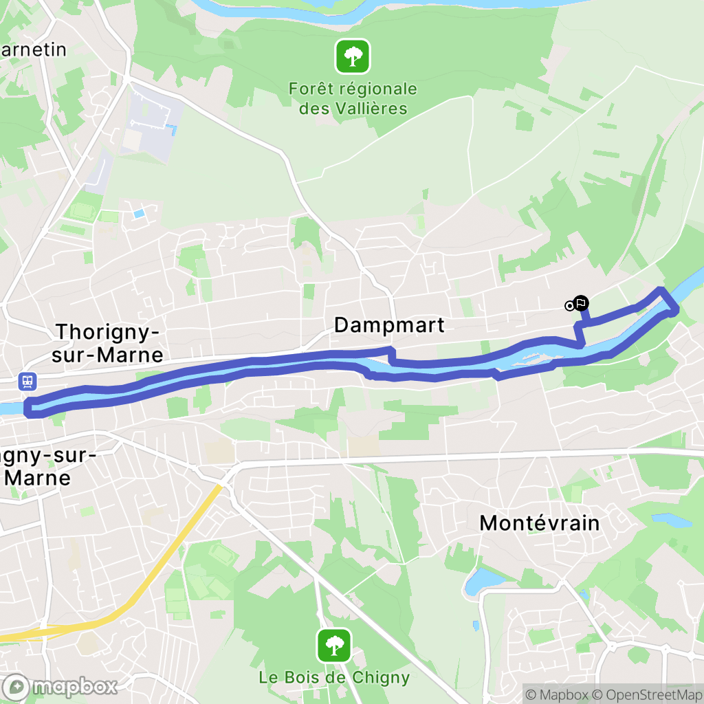 Lagny-sur-Marne : carte du parcours de randonnée - France