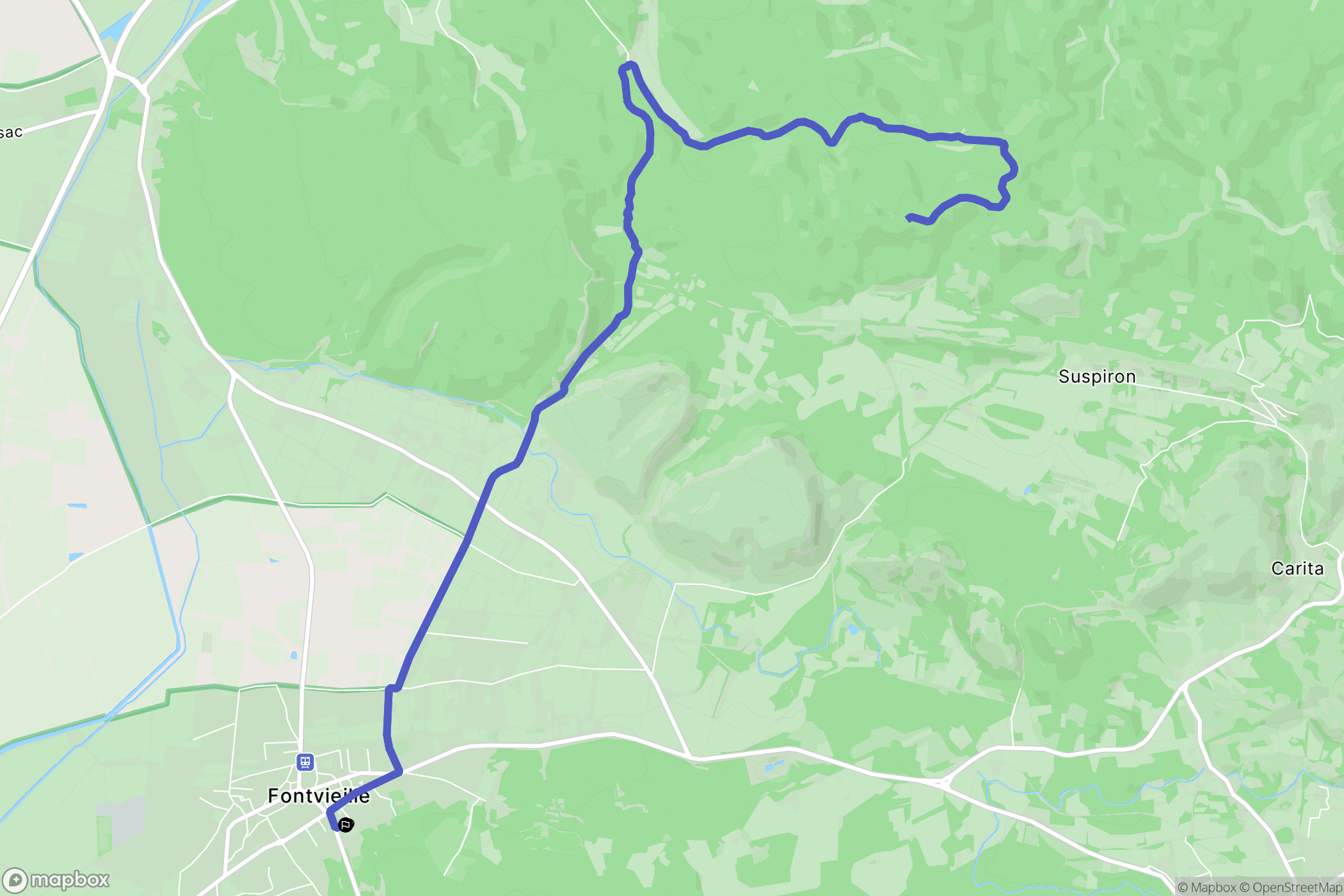 Fontvieille : carte du parcours de randonnée - France
