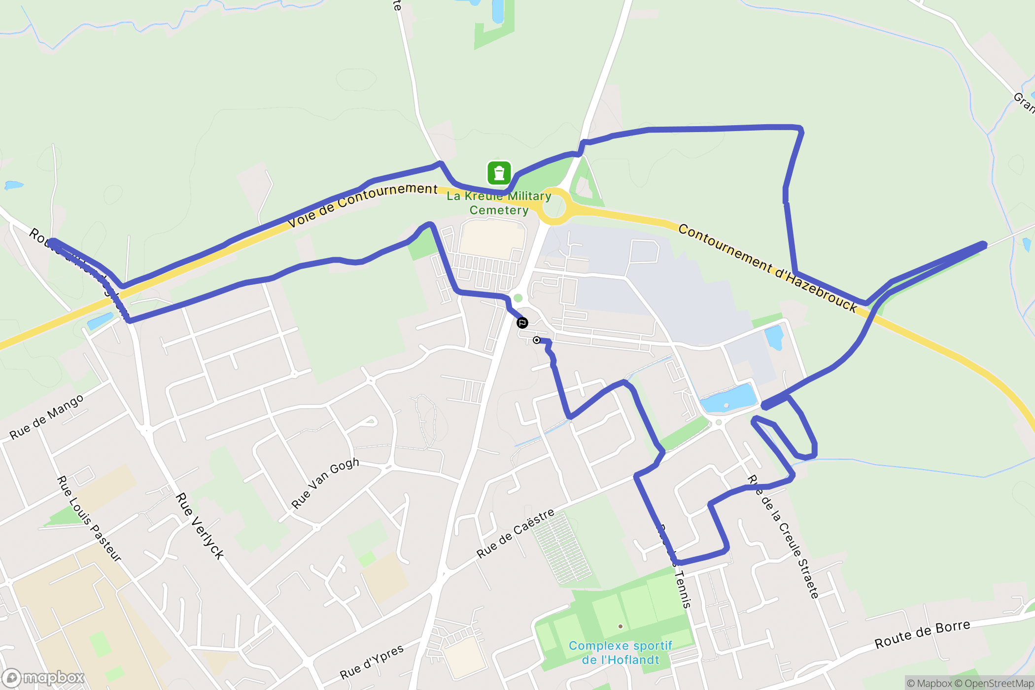 Hazebrouck : carte du parcours de randonnée - France