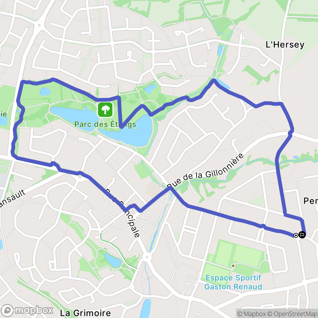 Mouilleron : carte du parcours de randonnée - France