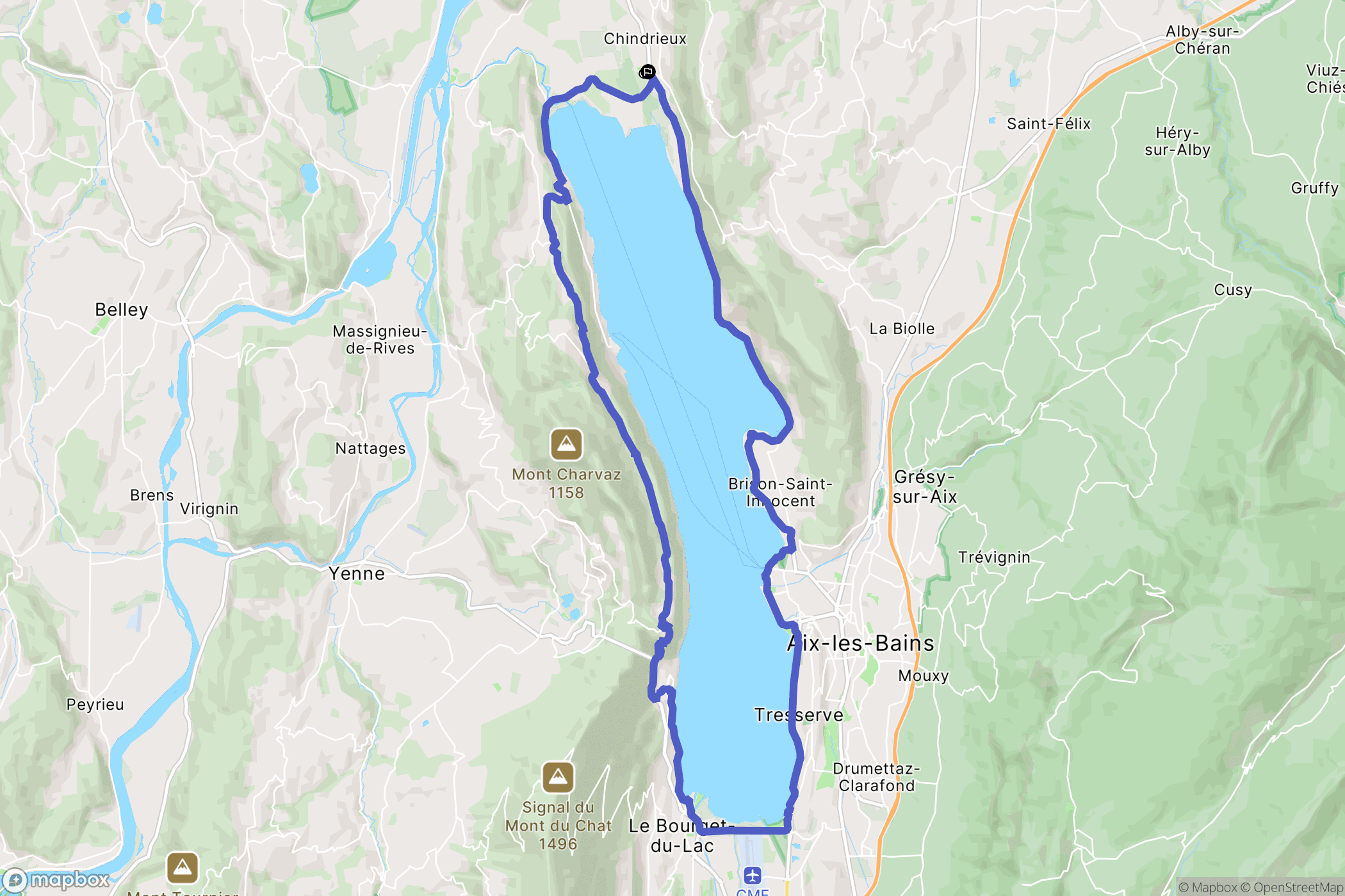 Chindrieux : carte du parcours de randonnée - France