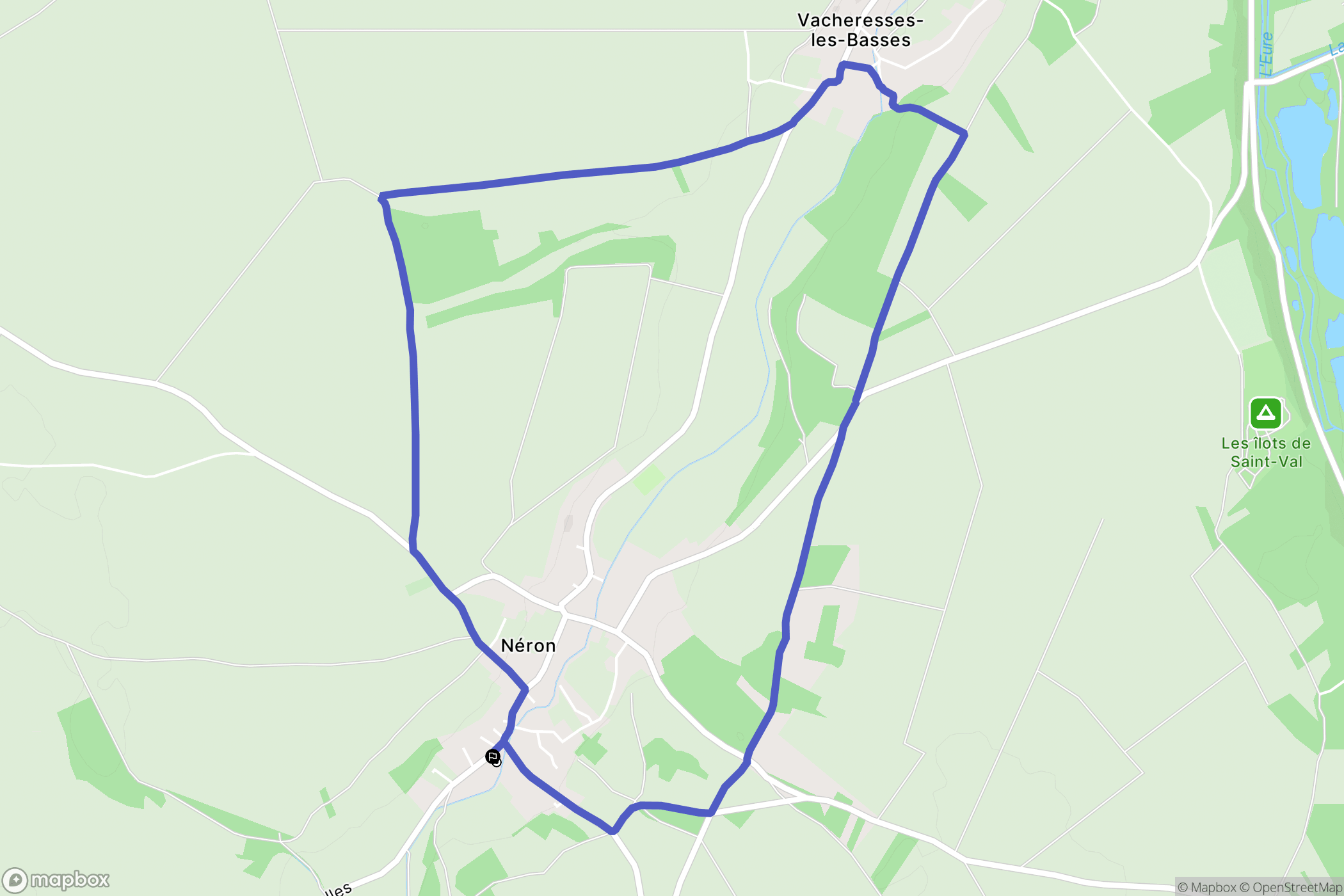 Néron : carte du parcours de randonnée - France
