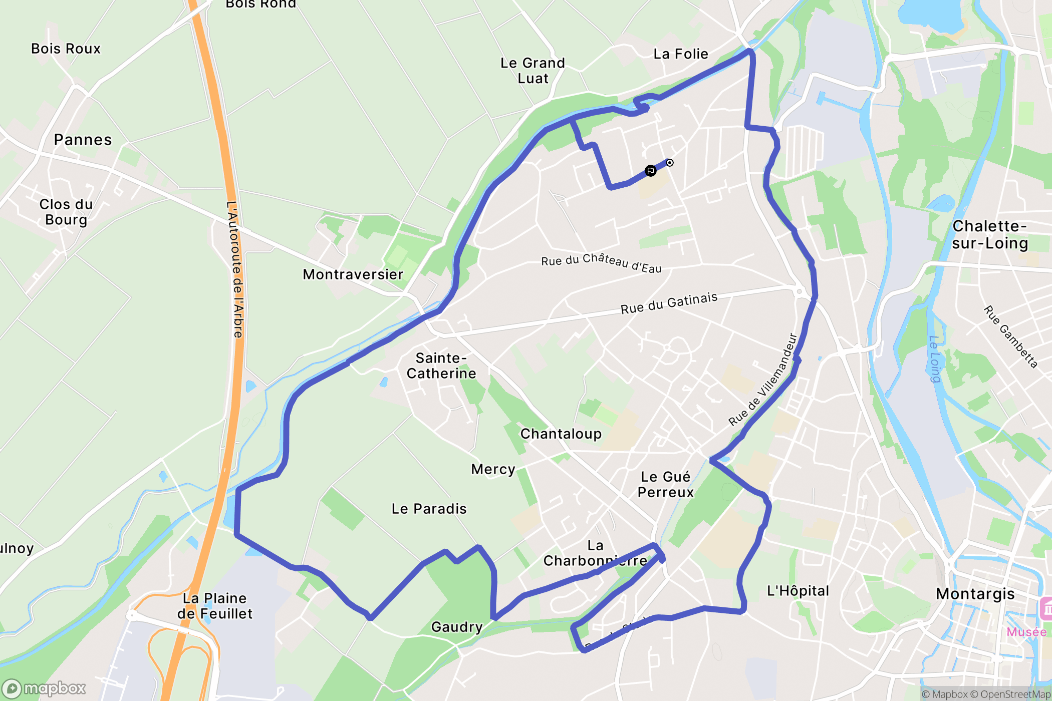 Châlette-sur-Loing : carte du parcours de randonnée - France