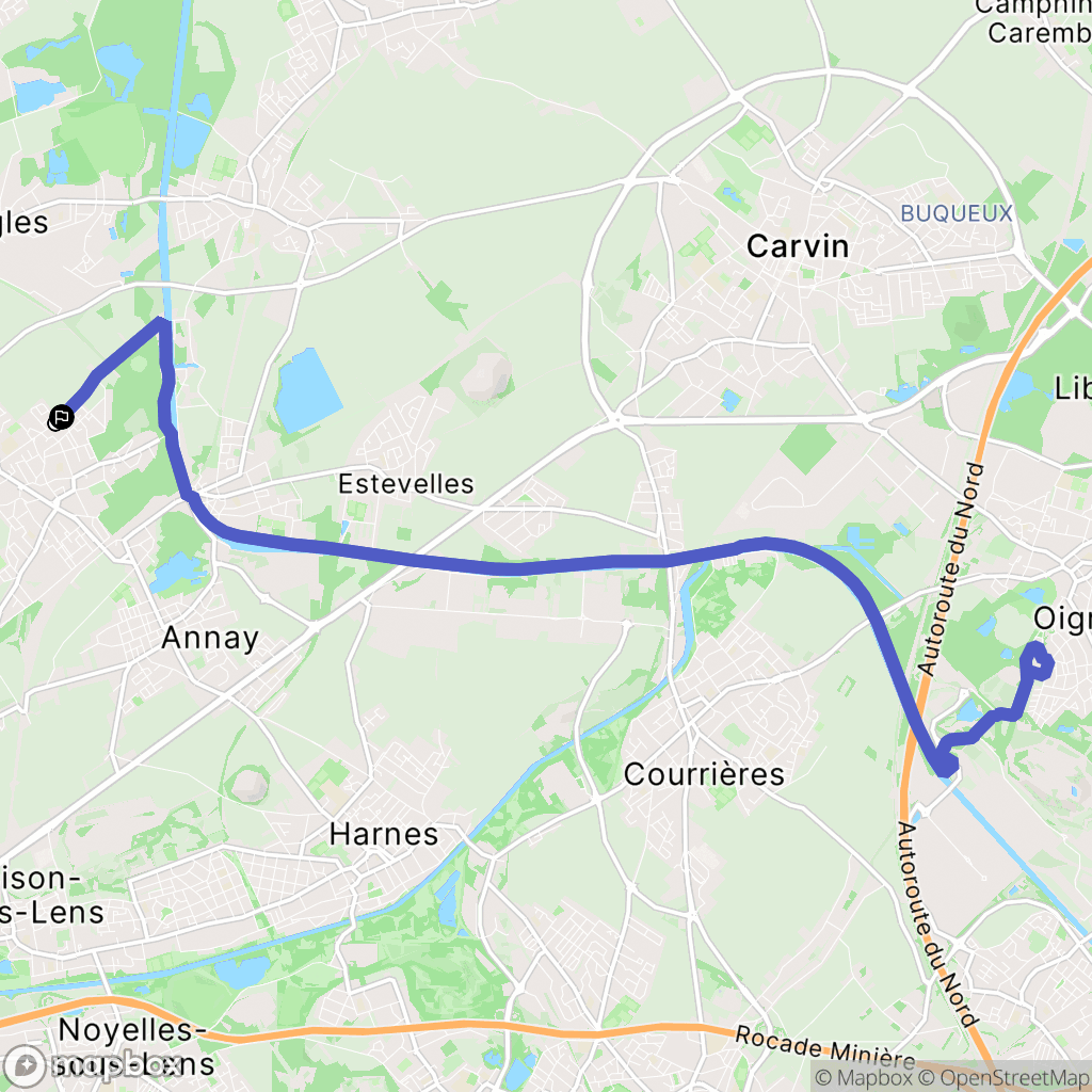 Vendin-le-Vieil : carte du parcours de randonnée - France