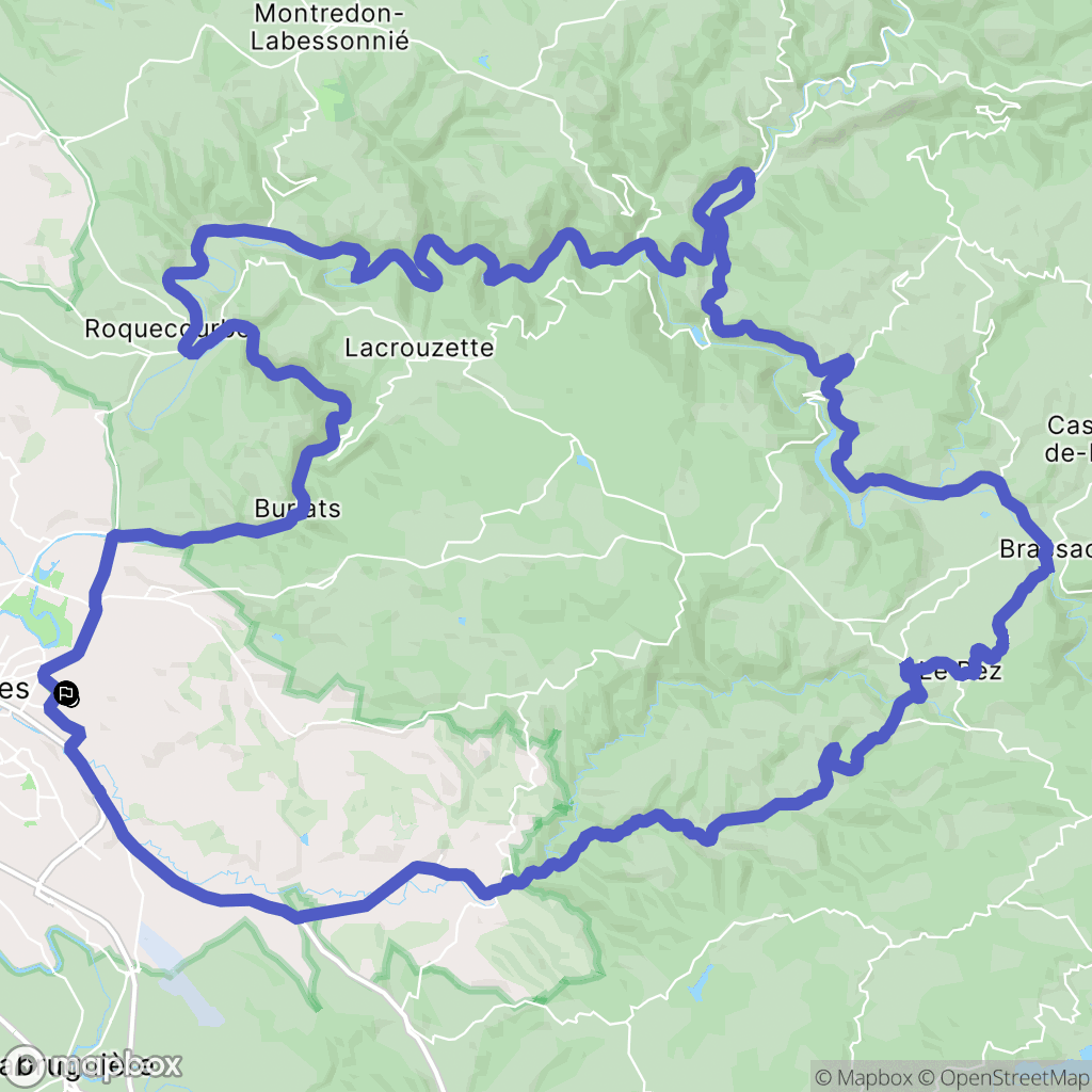Castres : carte du parcours de randonnée - France