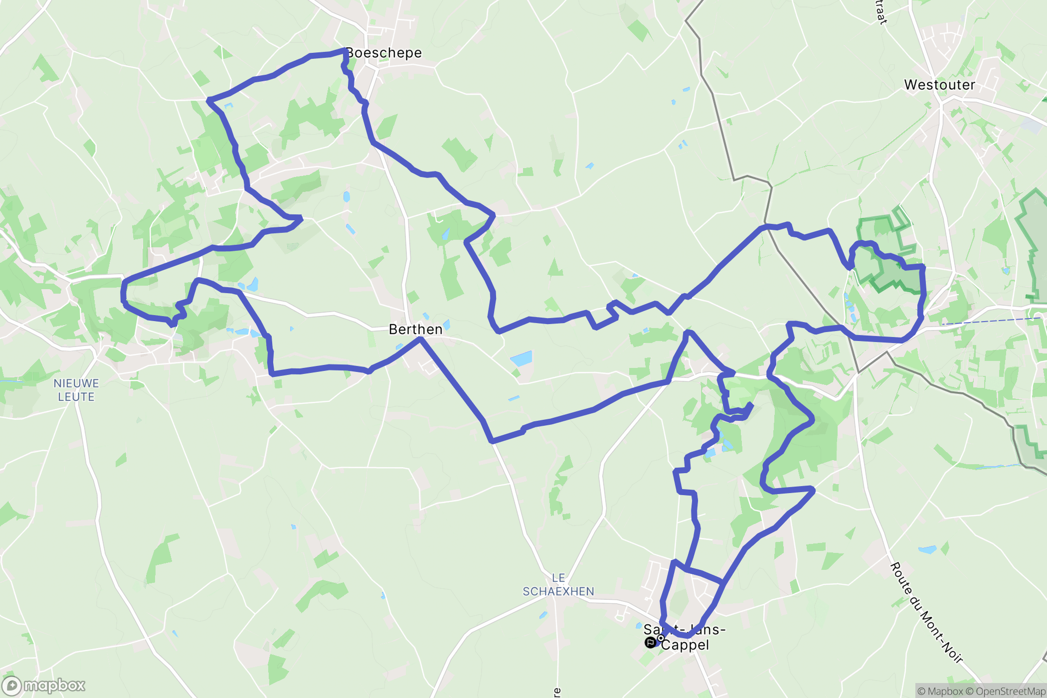 Saint-Jans-Cappel : carte du parcours de randonnée - France