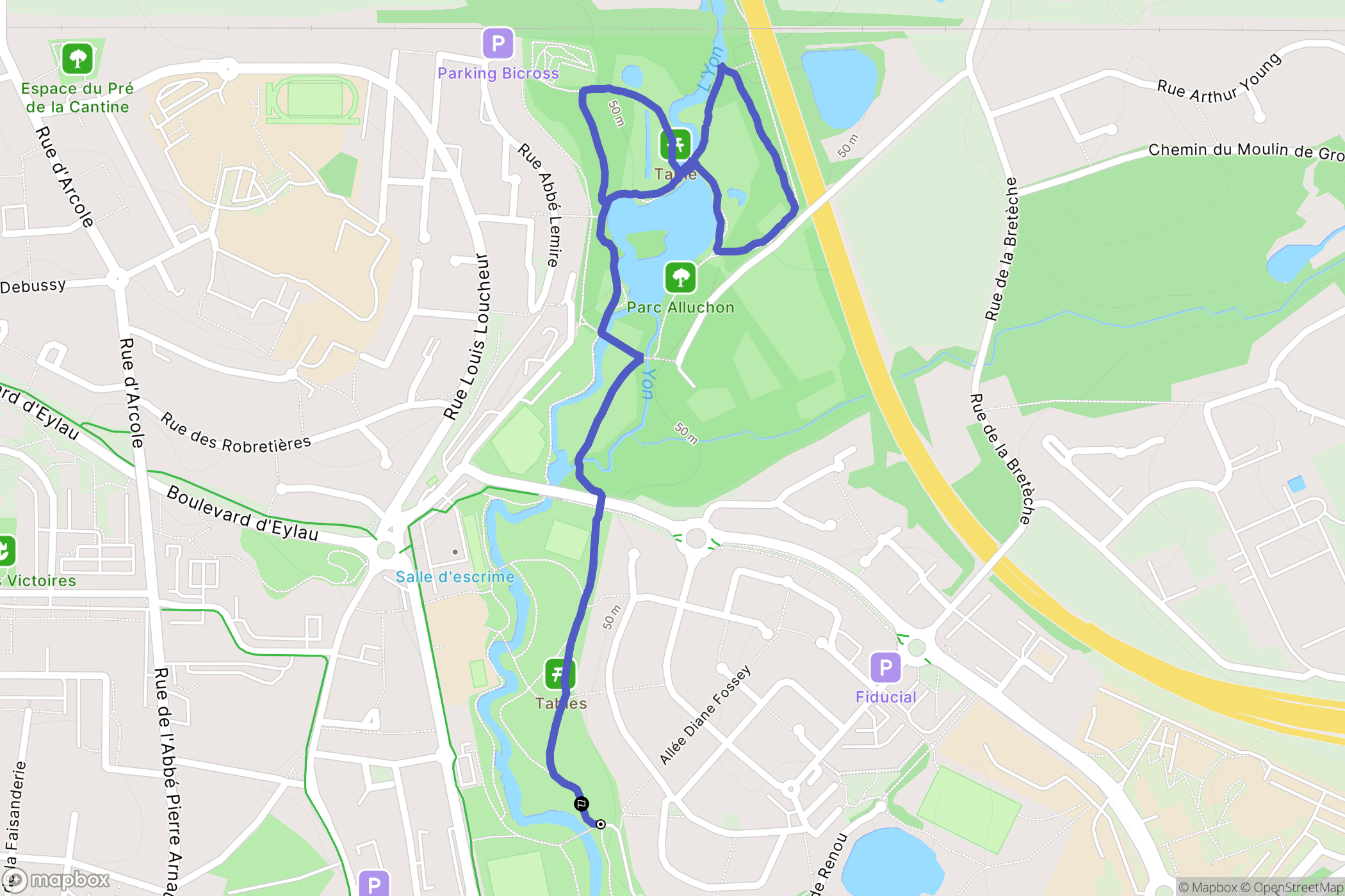 La Roche-sur-Yon : carte du parcours de randonnée - France
