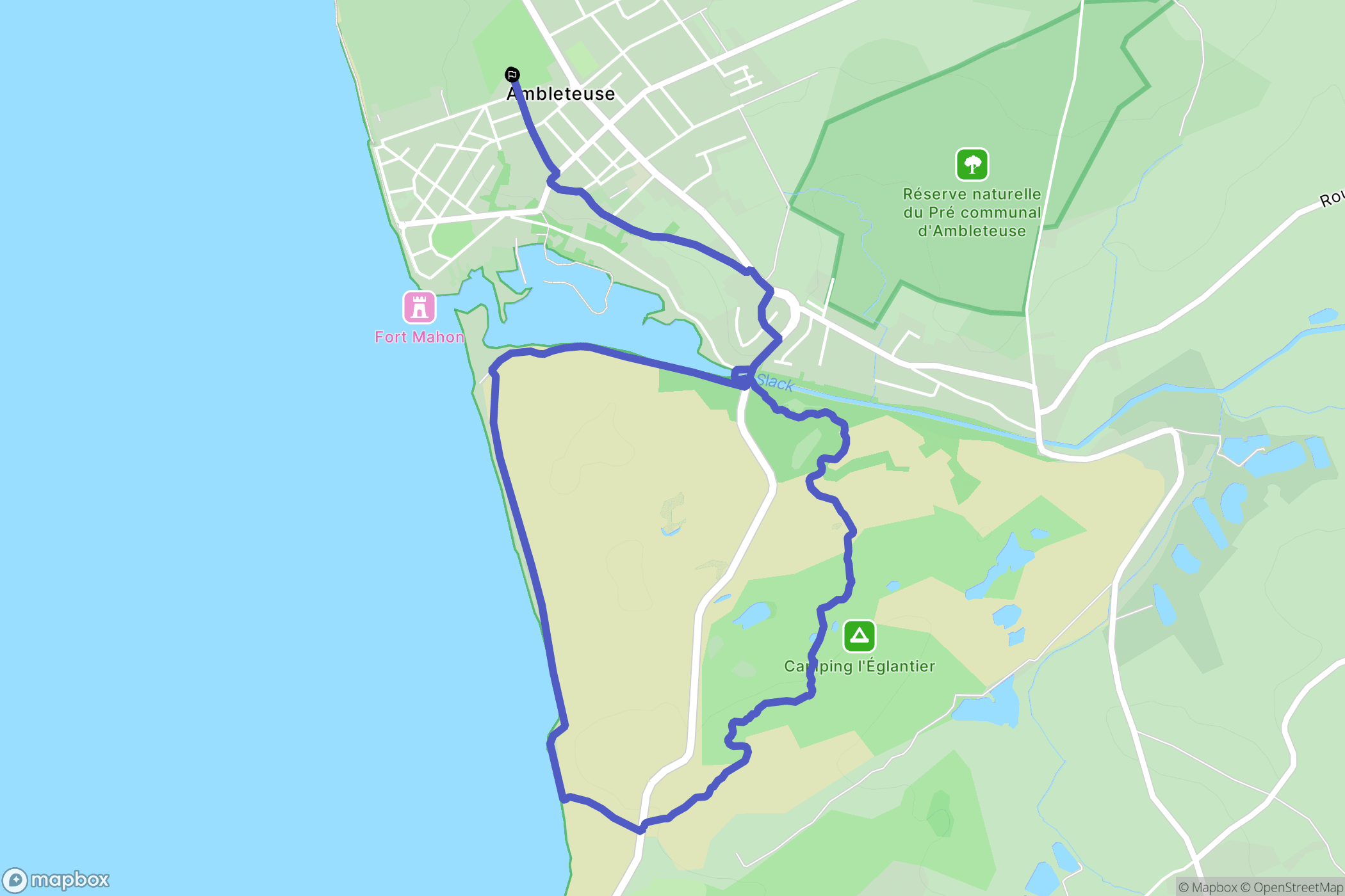 Ambleteuse : carte du parcours de randonnée - France