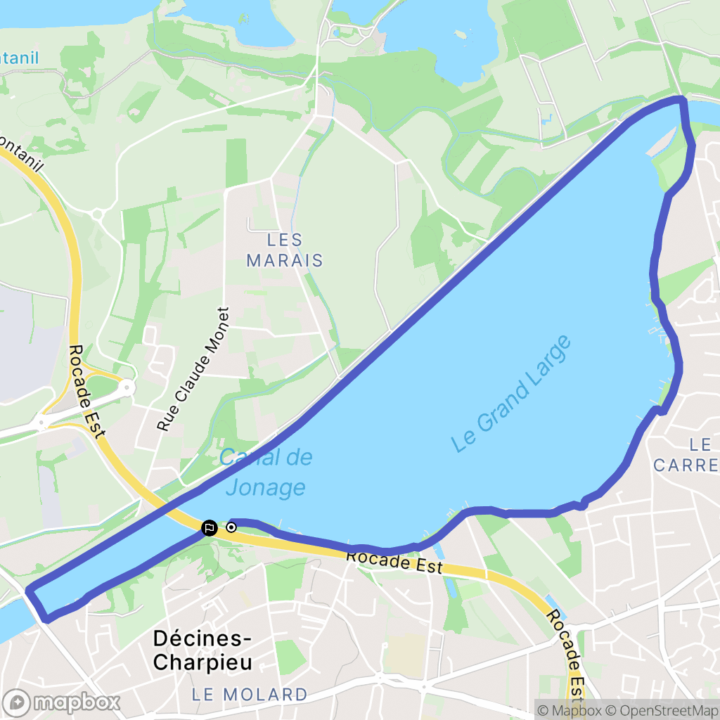 Décines-Charpieu : carte du parcours de randonnée - France