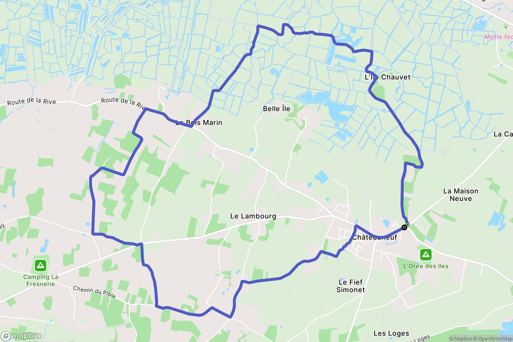 Chateauneuf : carte du parcours de randonnée - France