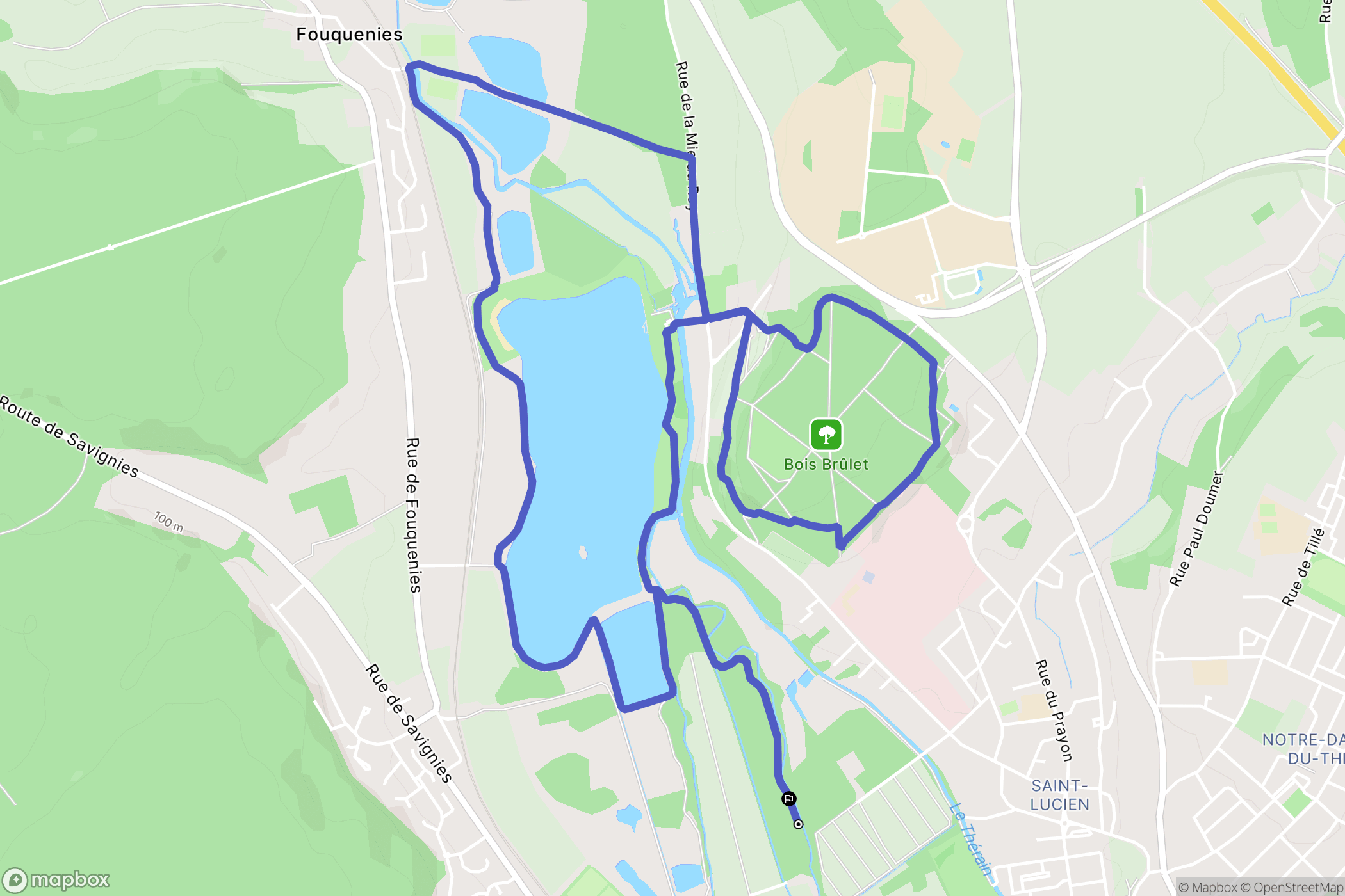Beauvais : carte du parcours de randonnée - France