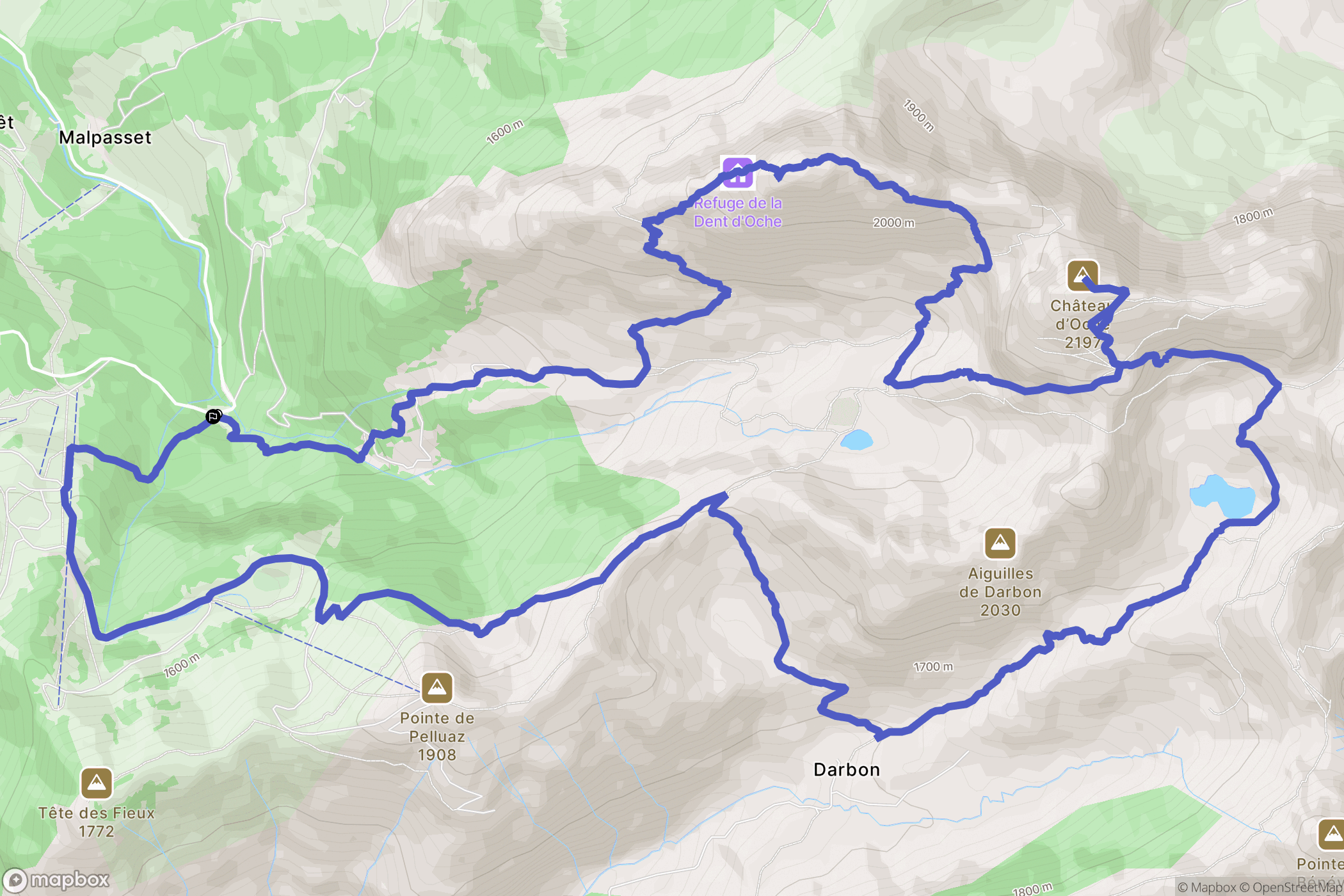 Bernex : carte du parcours de randonnée - France