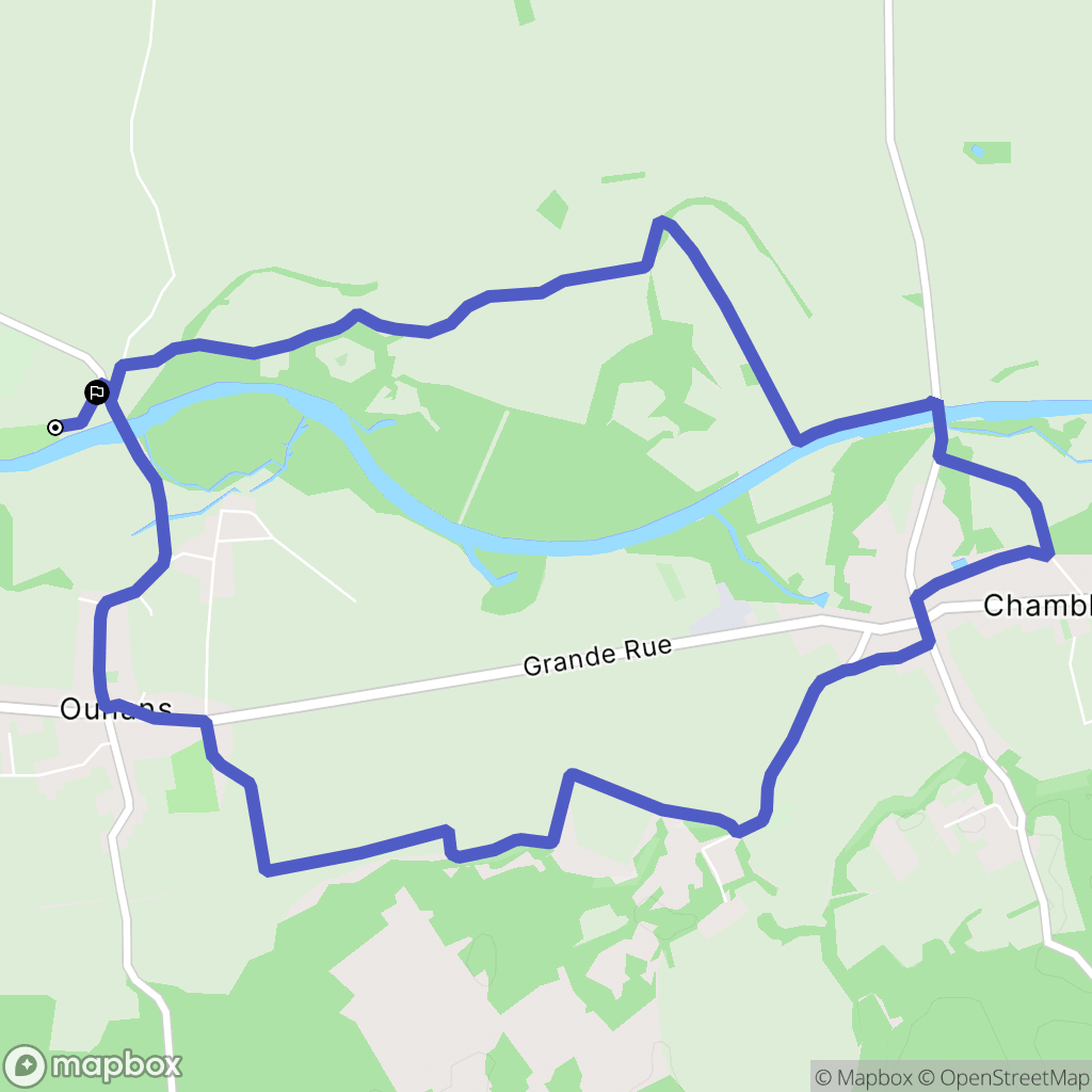 Ounans : carte du parcours de randonnée - France