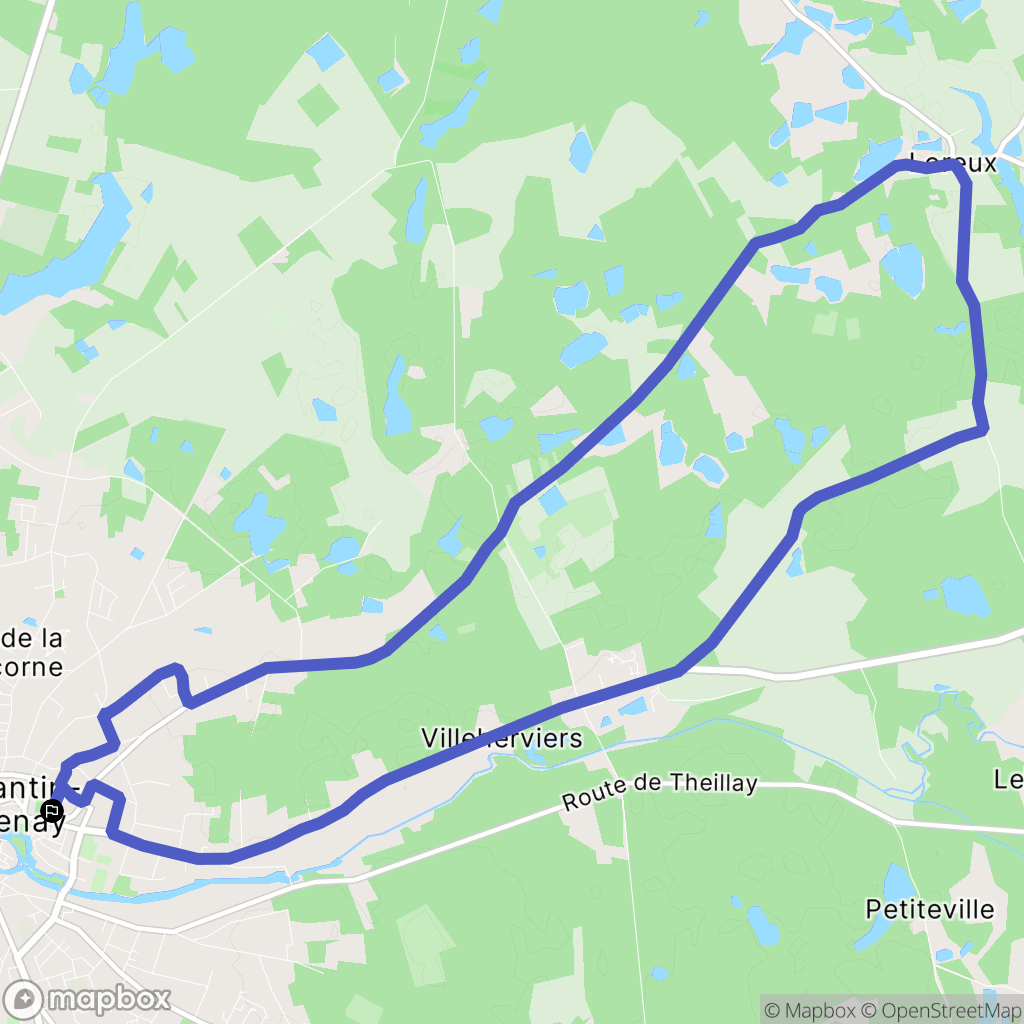 Romorantin-Lanthenay : carte du parcours de randonnée - France