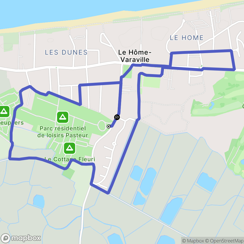 Varaville : carte du parcours de randonnée - France
