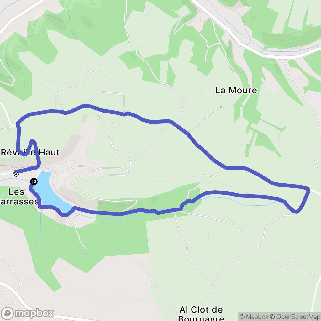 Montaigu-de-Quercy : carte du parcours de randonnée - France