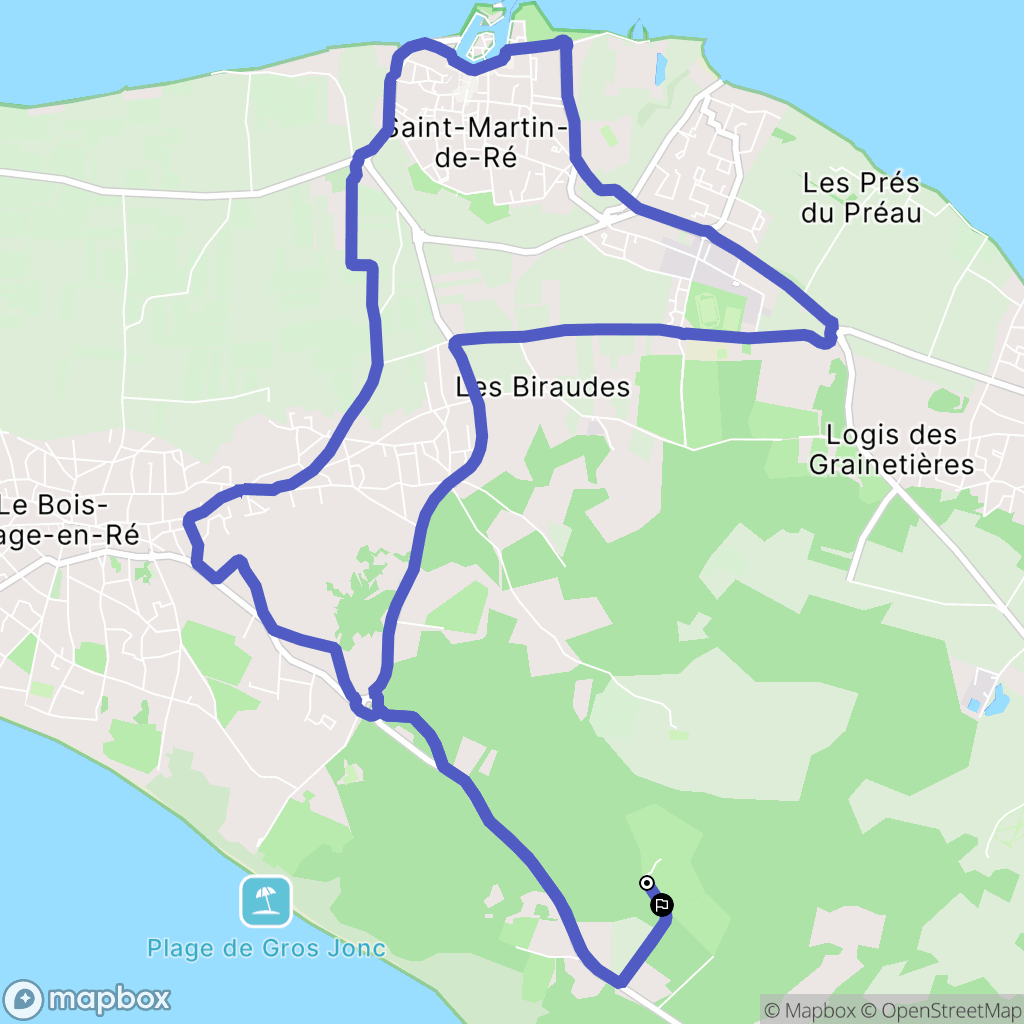 Le Bois-Plage-en-Ré : carte du parcours de randonnée - France